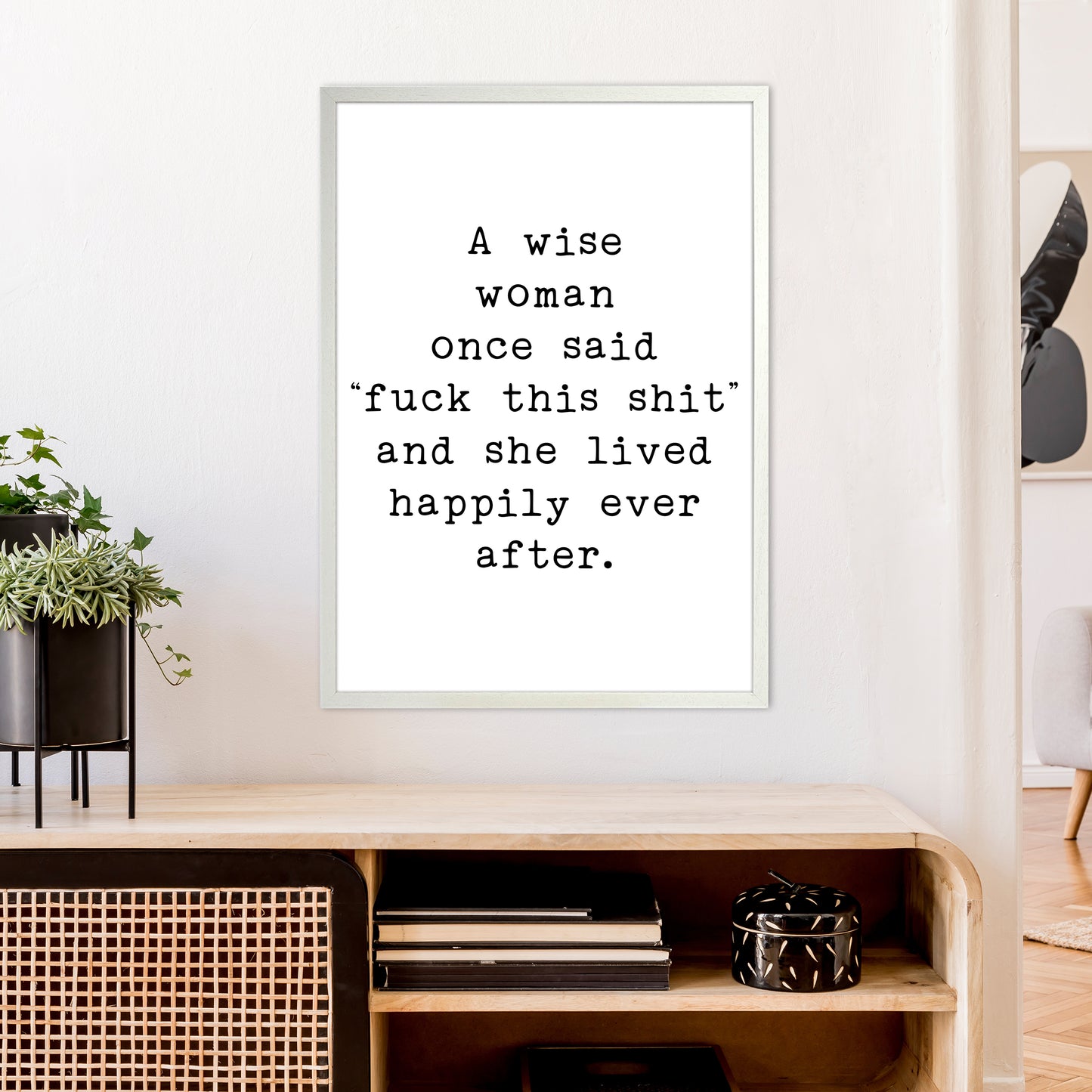 A Wise Woman Art Print by Pixy Paper A1 Oak Frame