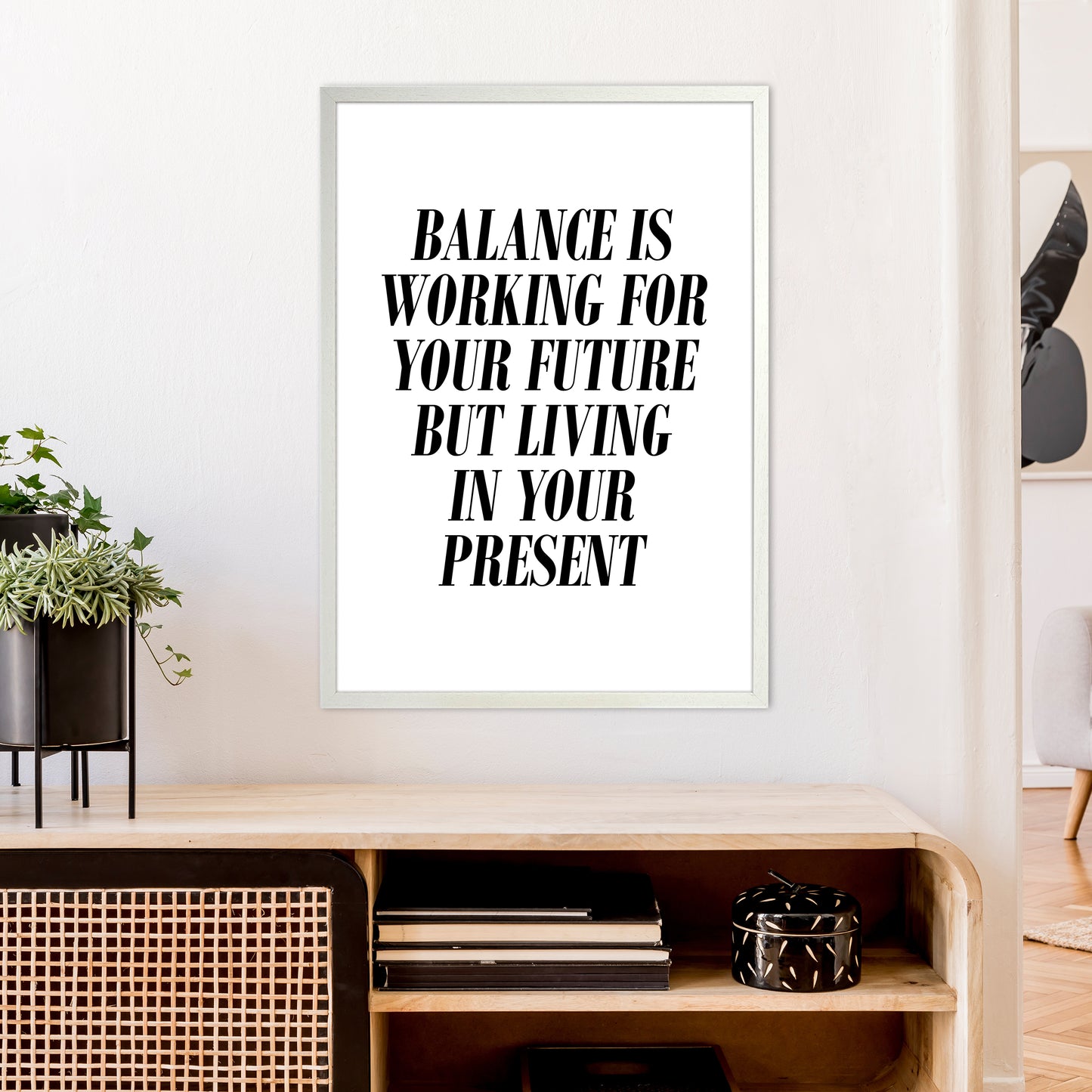 Balance Is Art Print by Pixy Paper A1 Oak Frame