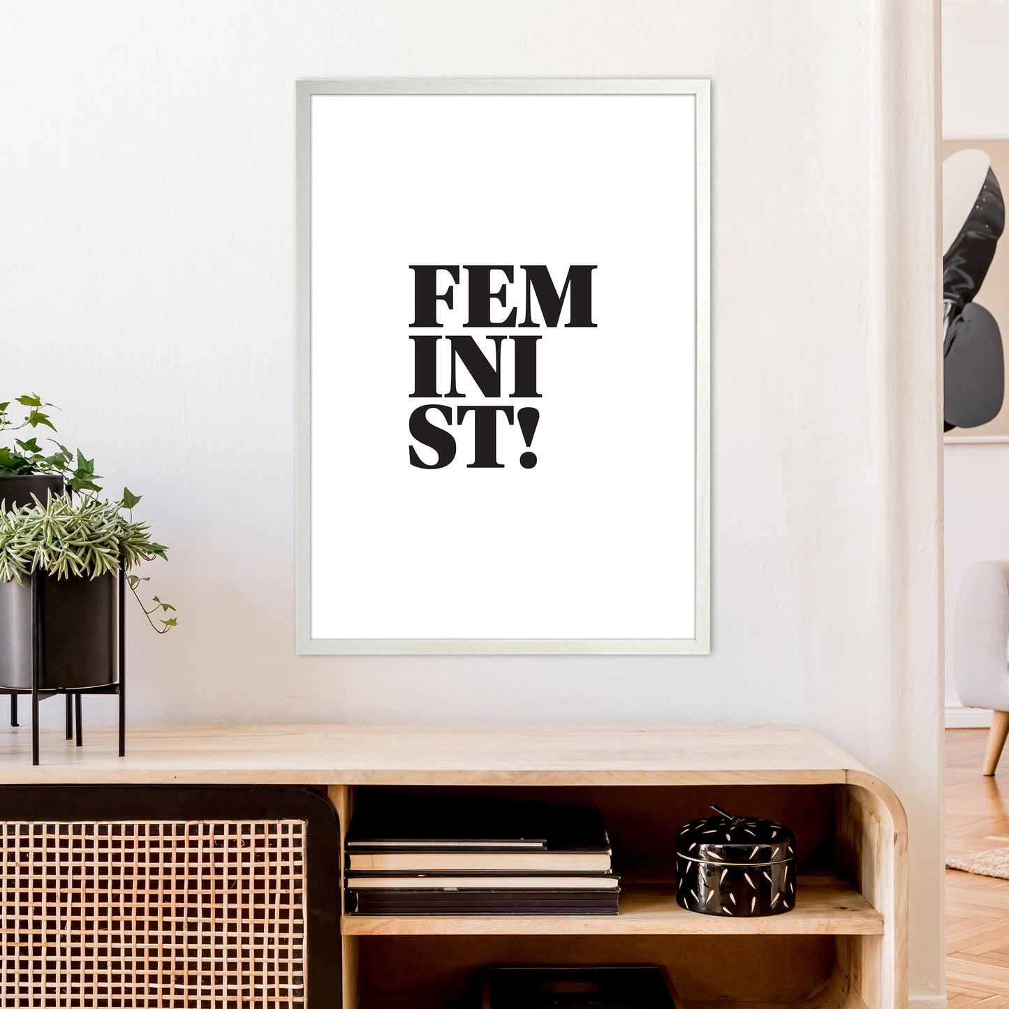 Feminist Art Print by Pixy Paper A1 Oak Frame