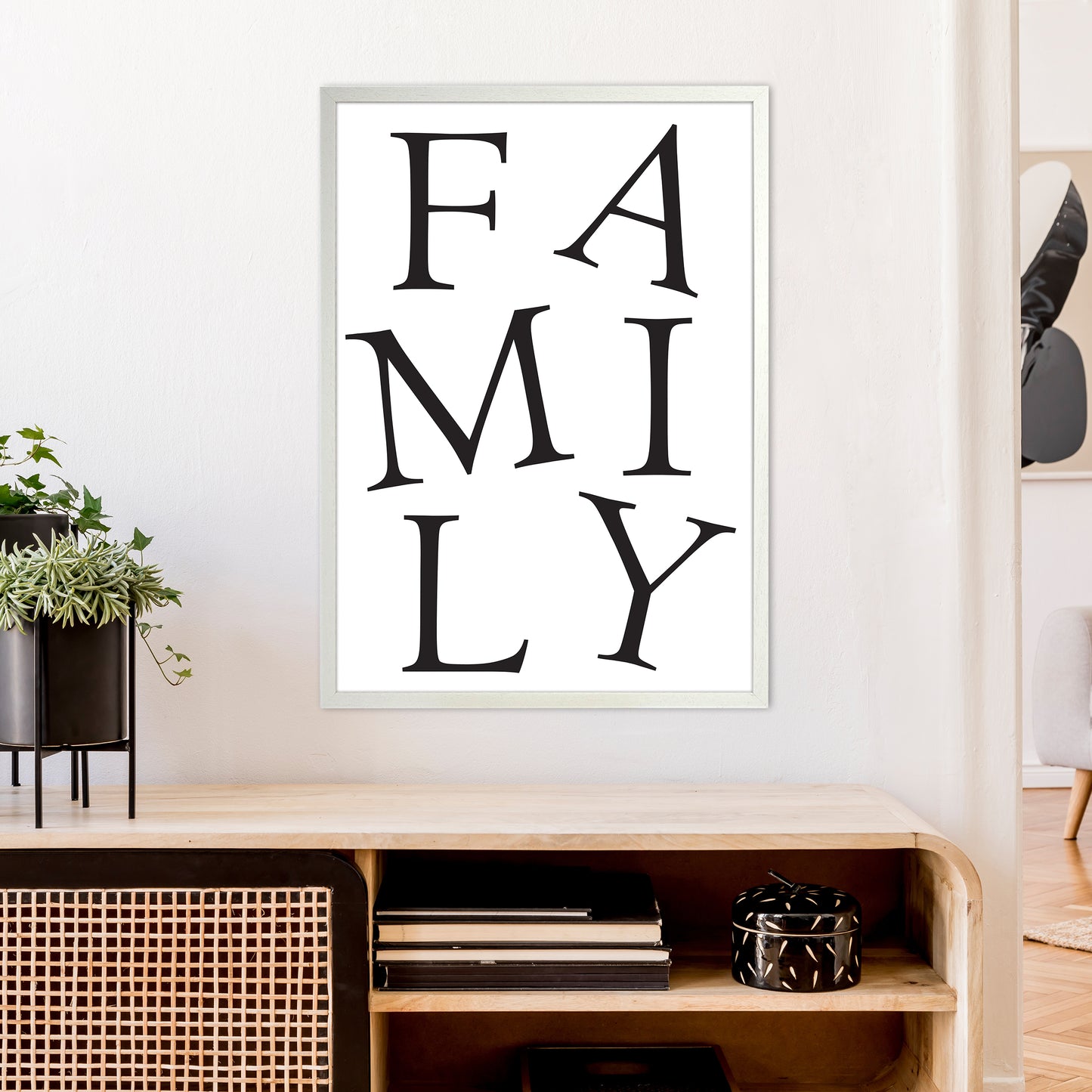 Family Art Print by Pixy Paper A1 Oak Frame