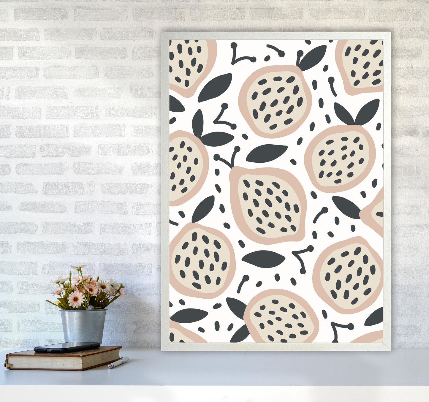 Inspired Fruit Art Print by Pixy Paper A1 Oak Frame