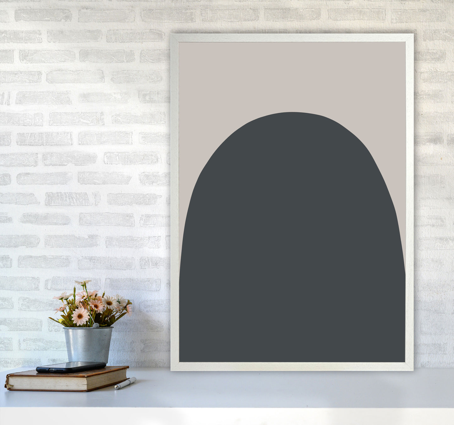 Inspired Off Black and Stone Hill Art Print by Pixy Paper A1 Oak Frame