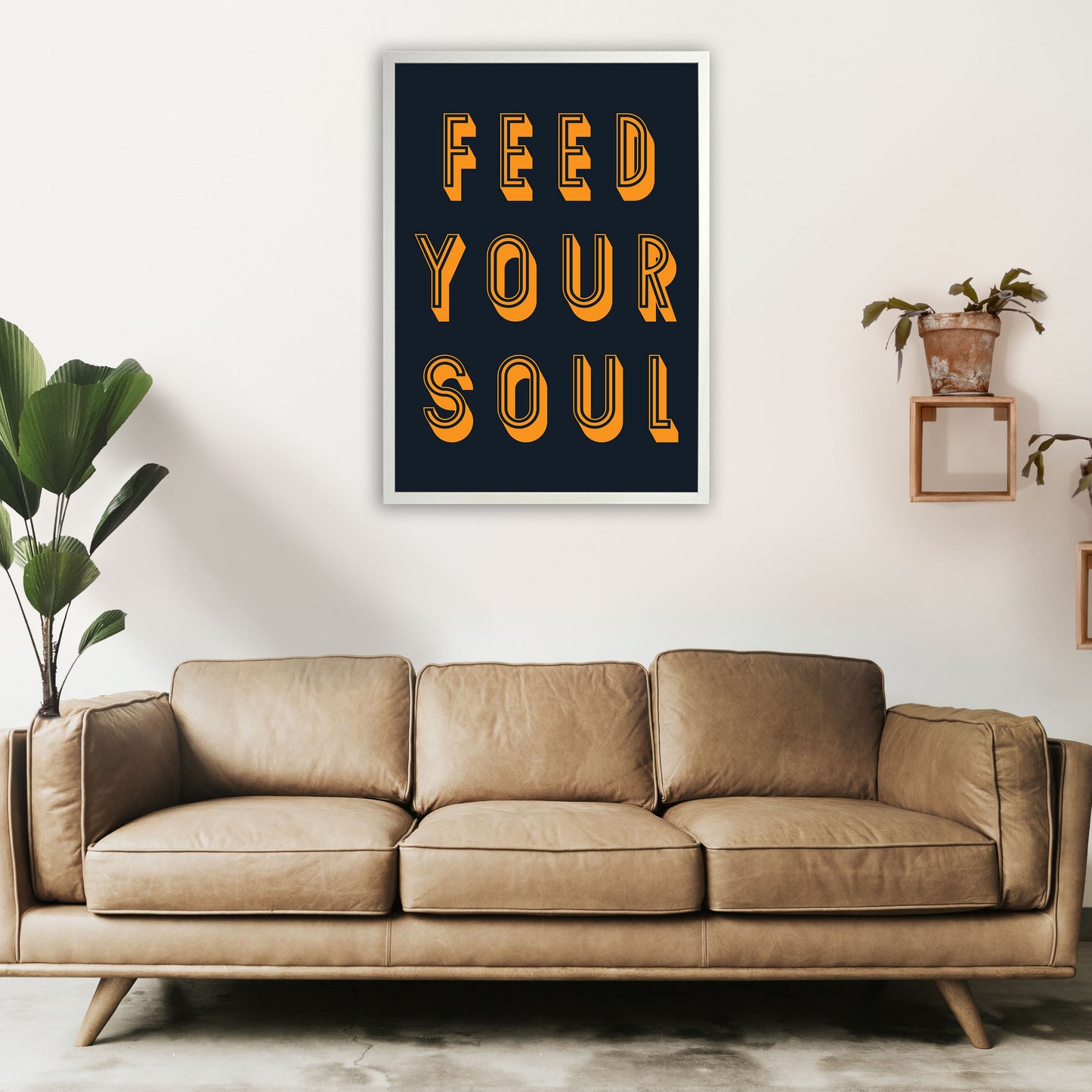 Feed Your Soul Art Print by Pixy Paper A1 Oak Frame