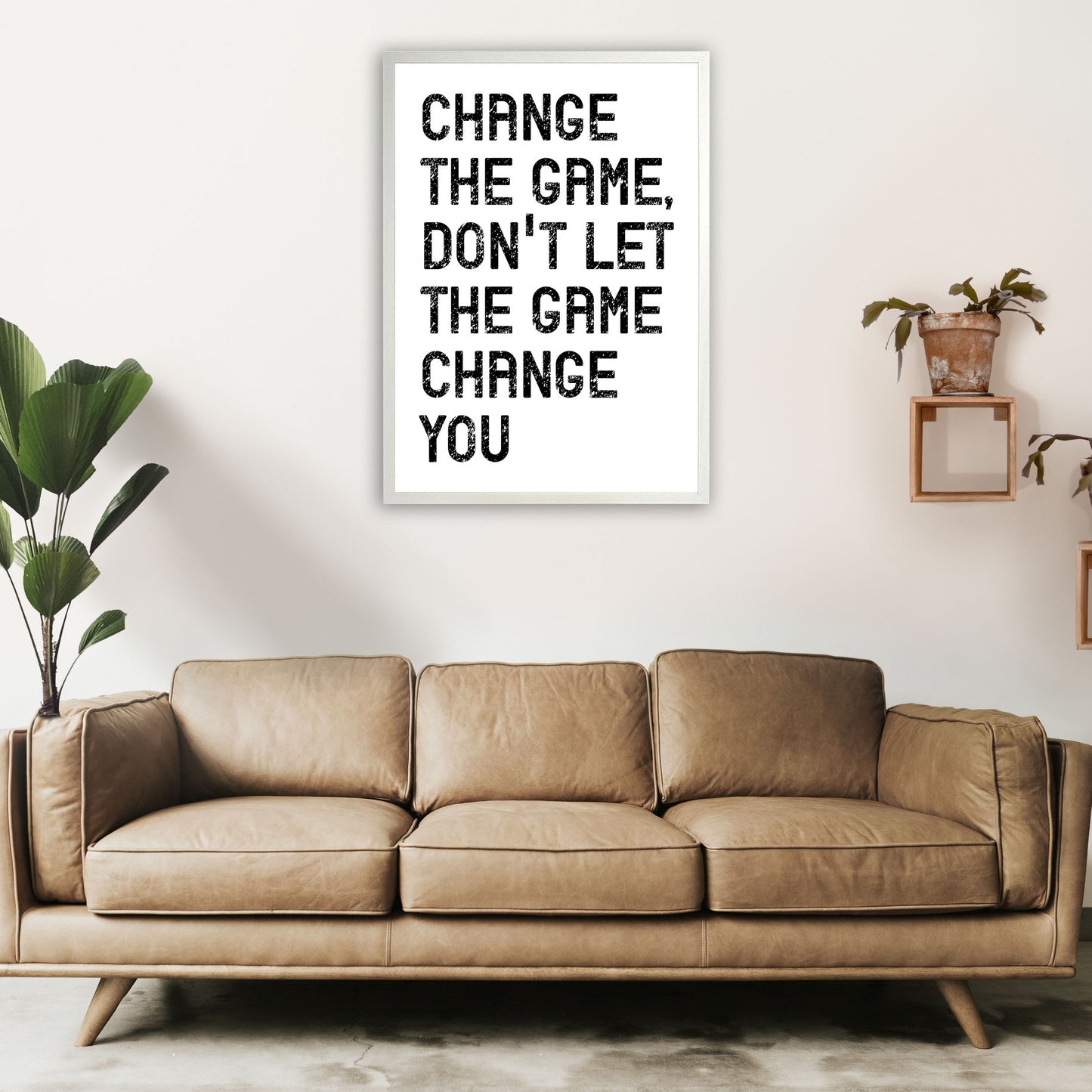 Change The Game Art Print by Pixy Paper A1 Oak Frame