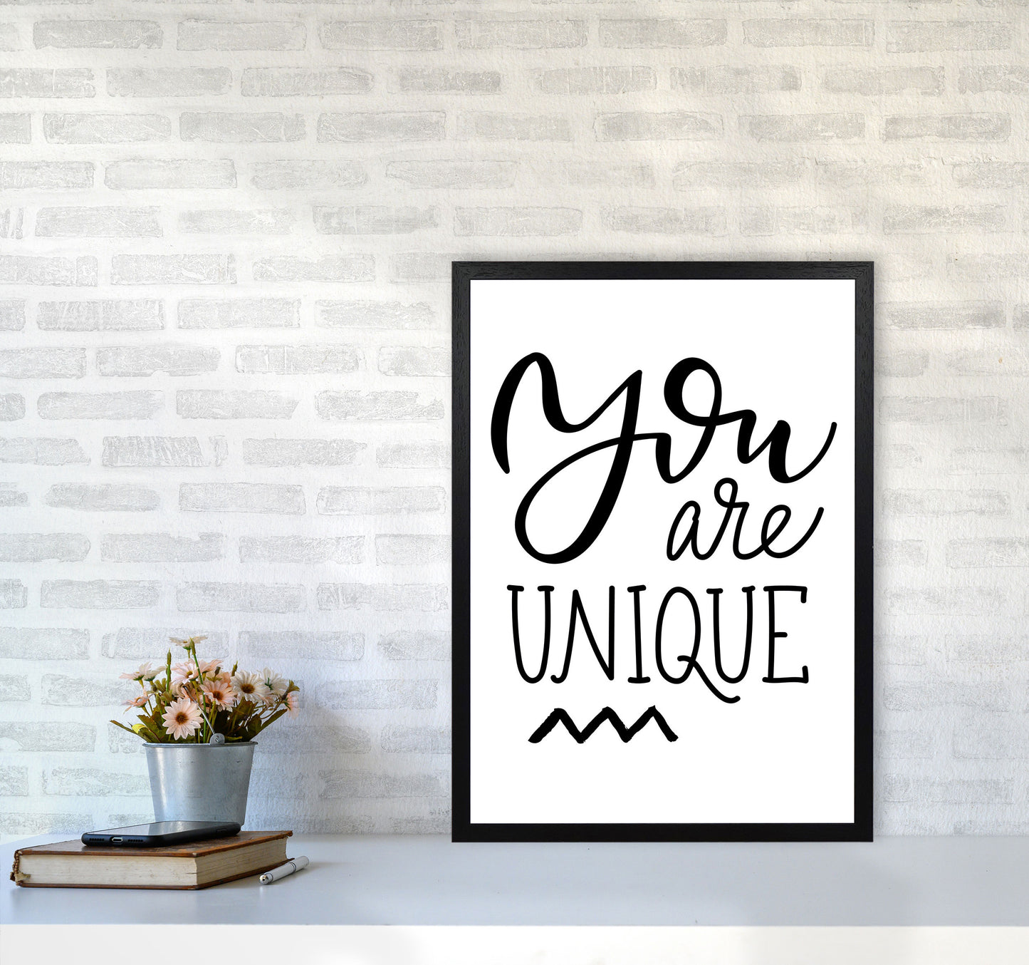You Are Unique Modern Print A2 White Frame