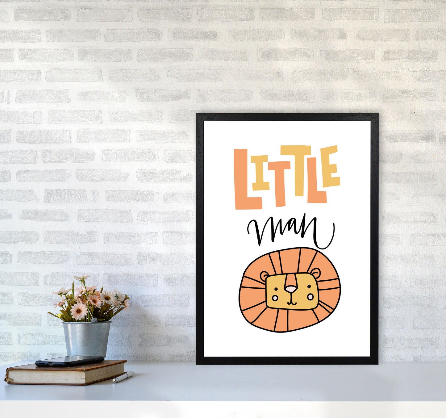 Little Lion Man Framed Nursey Wall Art Print A2 White Frame