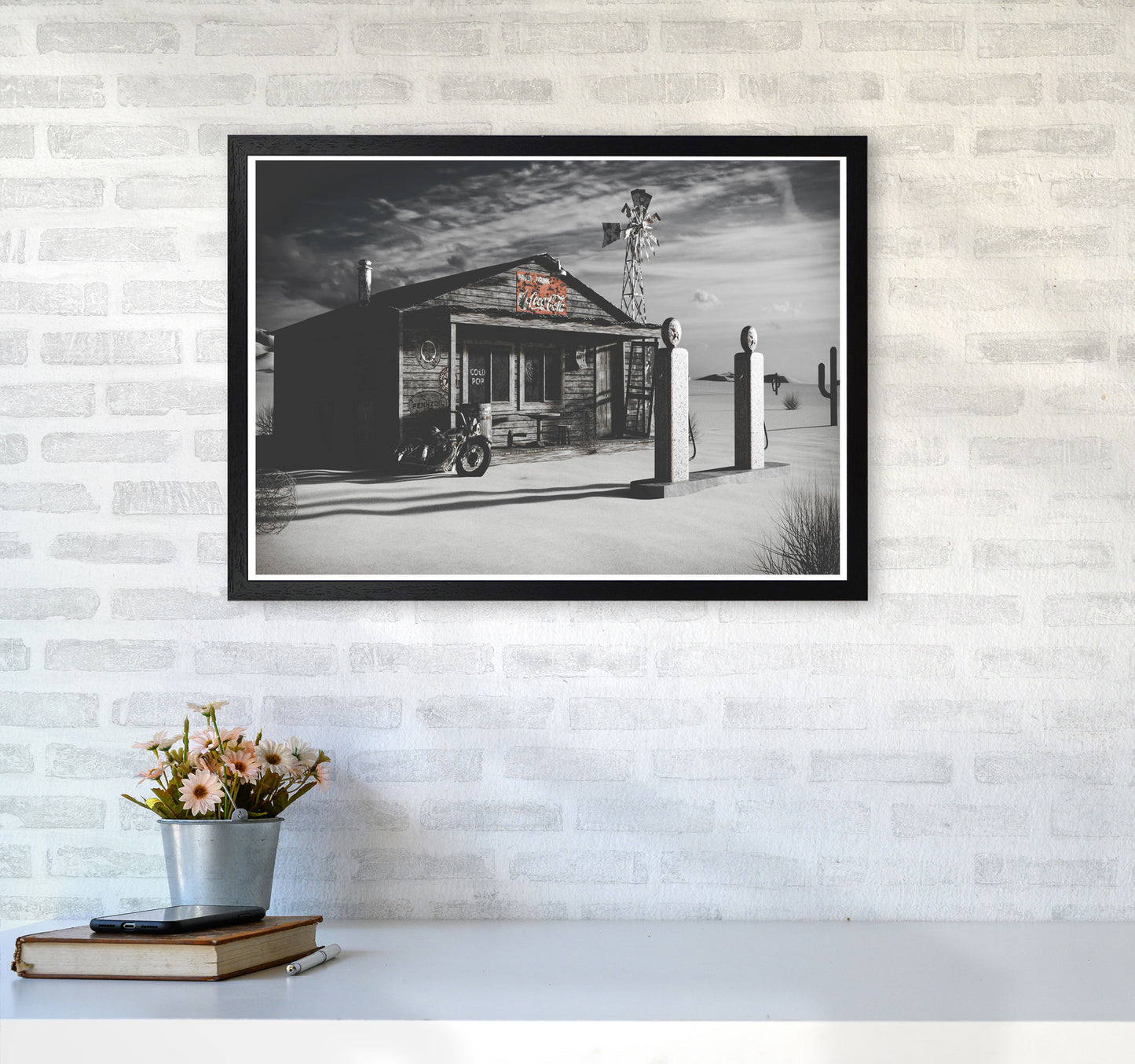 Texas Store Coca Cola Modern Print A2 White Frame
