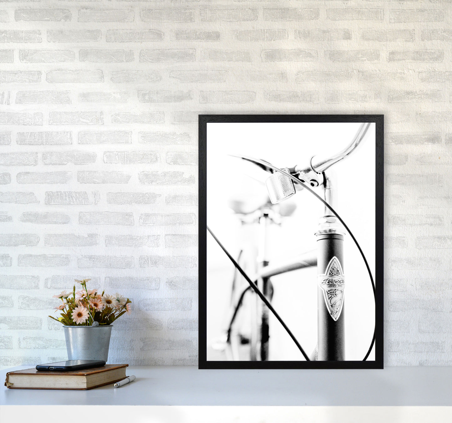 Retro Bike Frame Modern Print A2 White Frame