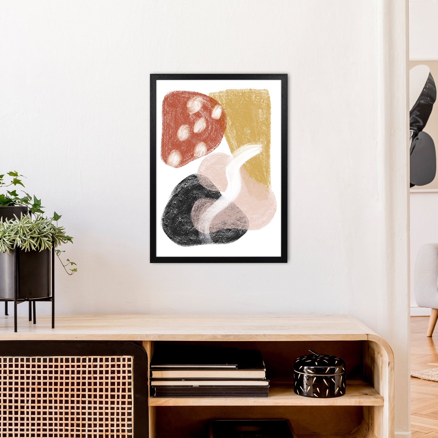 Dalia Chalk Mix Match Shapes Art Print by Pixy Paper A2 White Frame