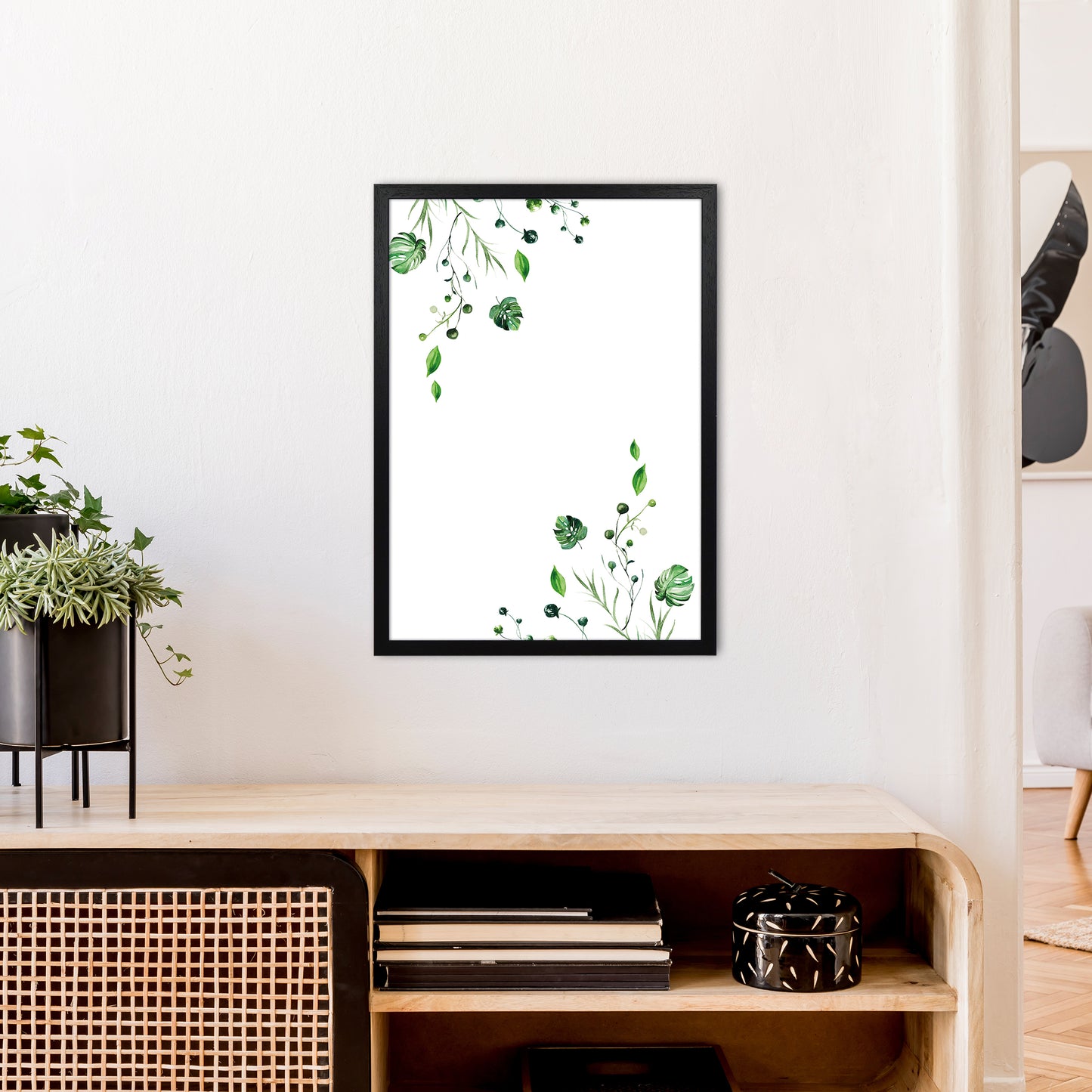 Top And Bottom Plants Exotic Art Print by Pixy Paper A2 White Frame