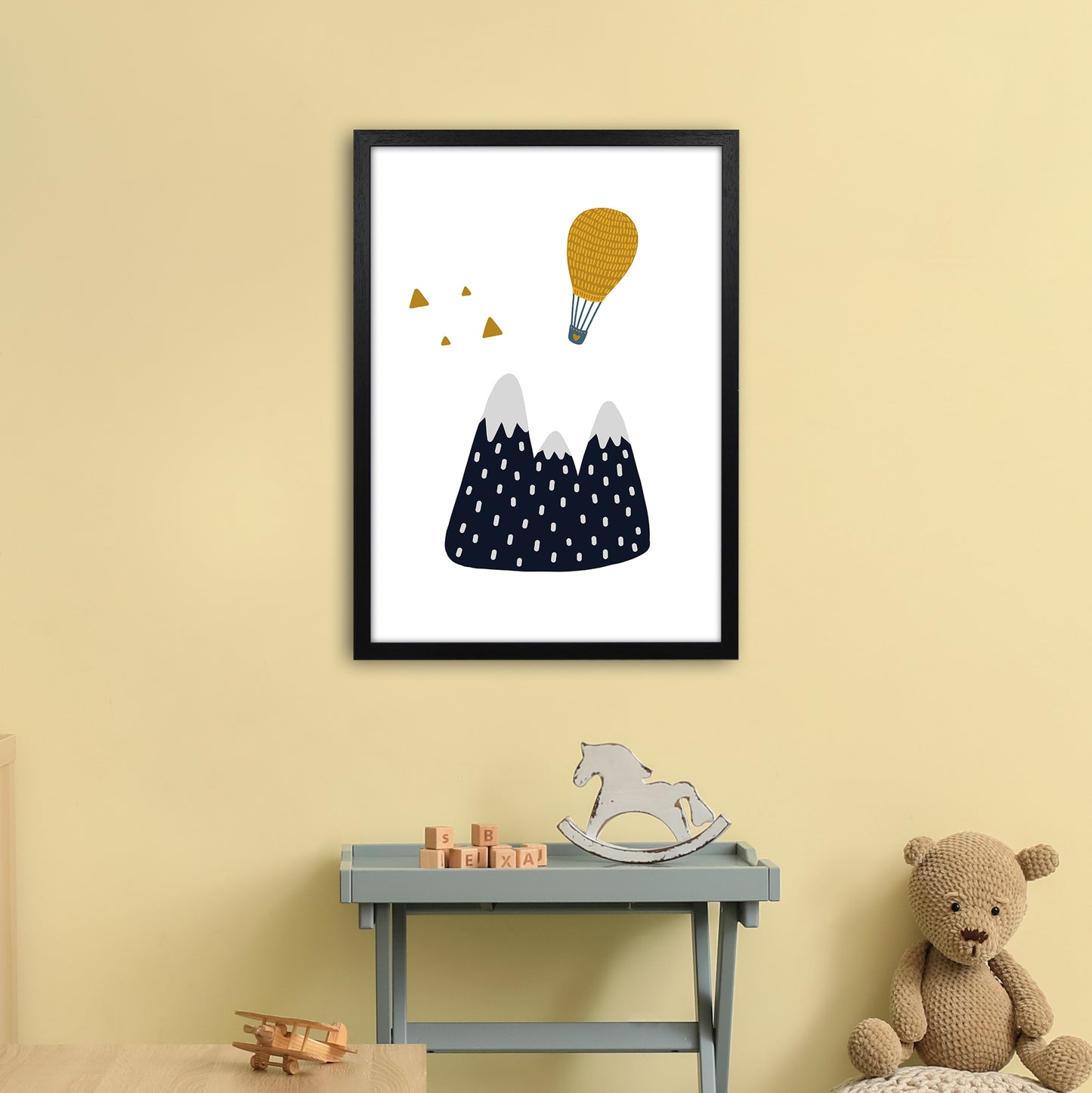 Little Explorer Hot Air Balloon Art Print by Pixy Paper A2 White Frame