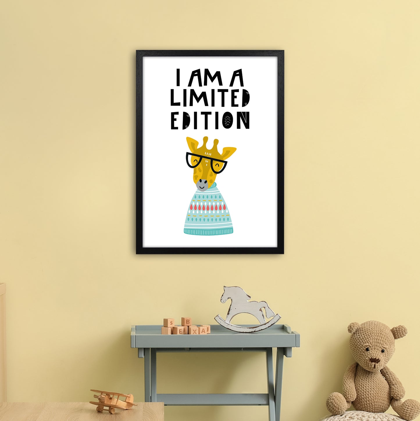 I Am Limited Edition Animal Pop Art Print by Pixy Paper A2 White Frame