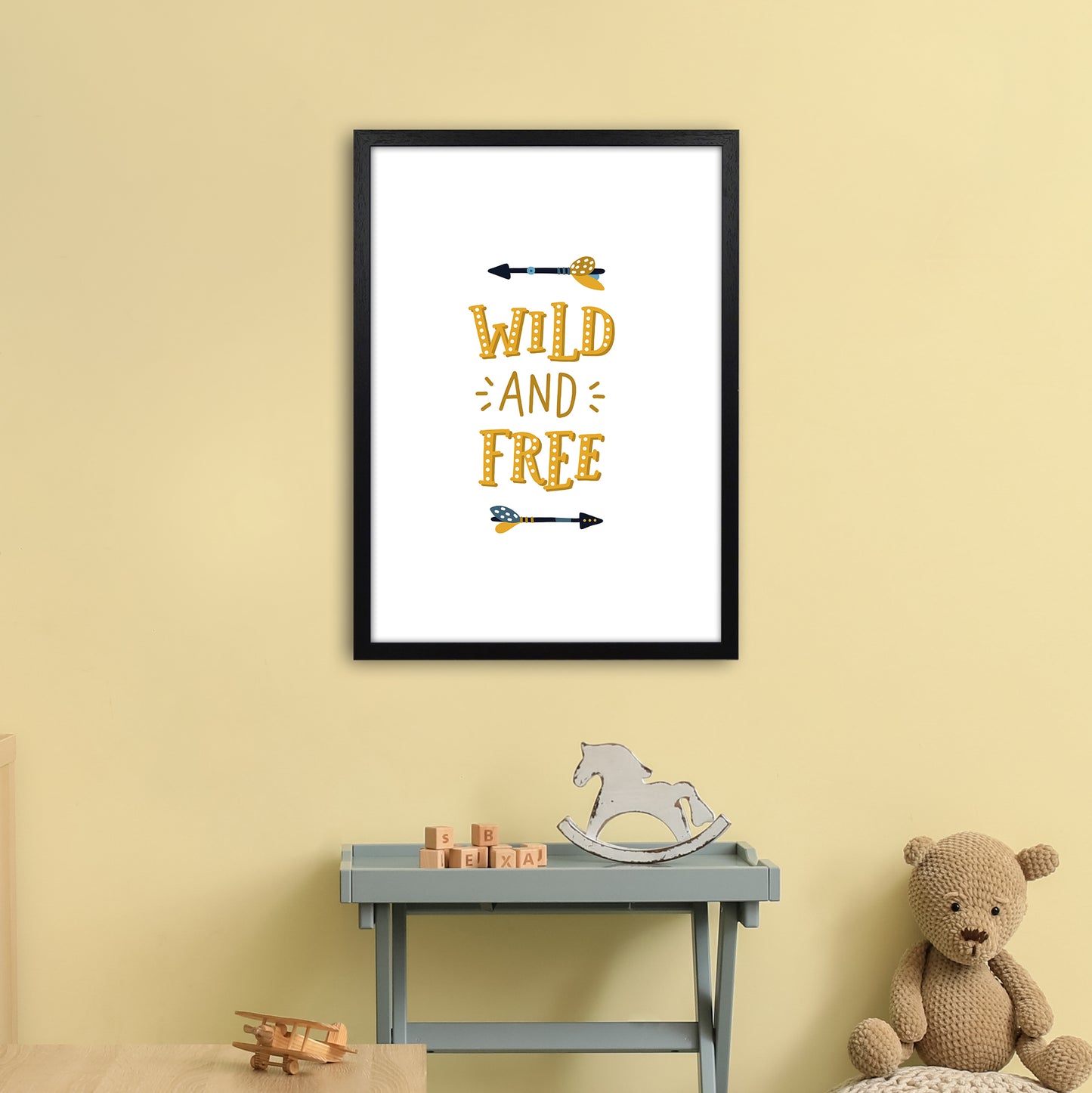 Little Explorer Wild And Free Art Print by Pixy Paper A2 White Frame