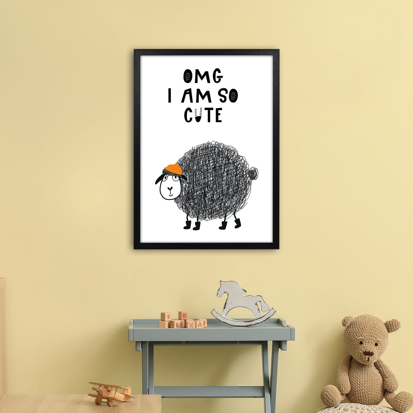 Omg I Am So Cute Animal Pop Art Print by Pixy Paper A2 White Frame