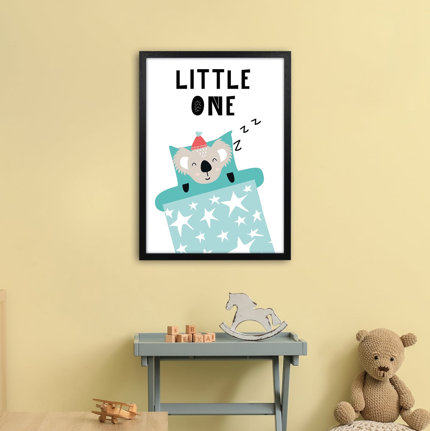 Little One Animal Pop Art Print by Pixy Paper A2 White Frame