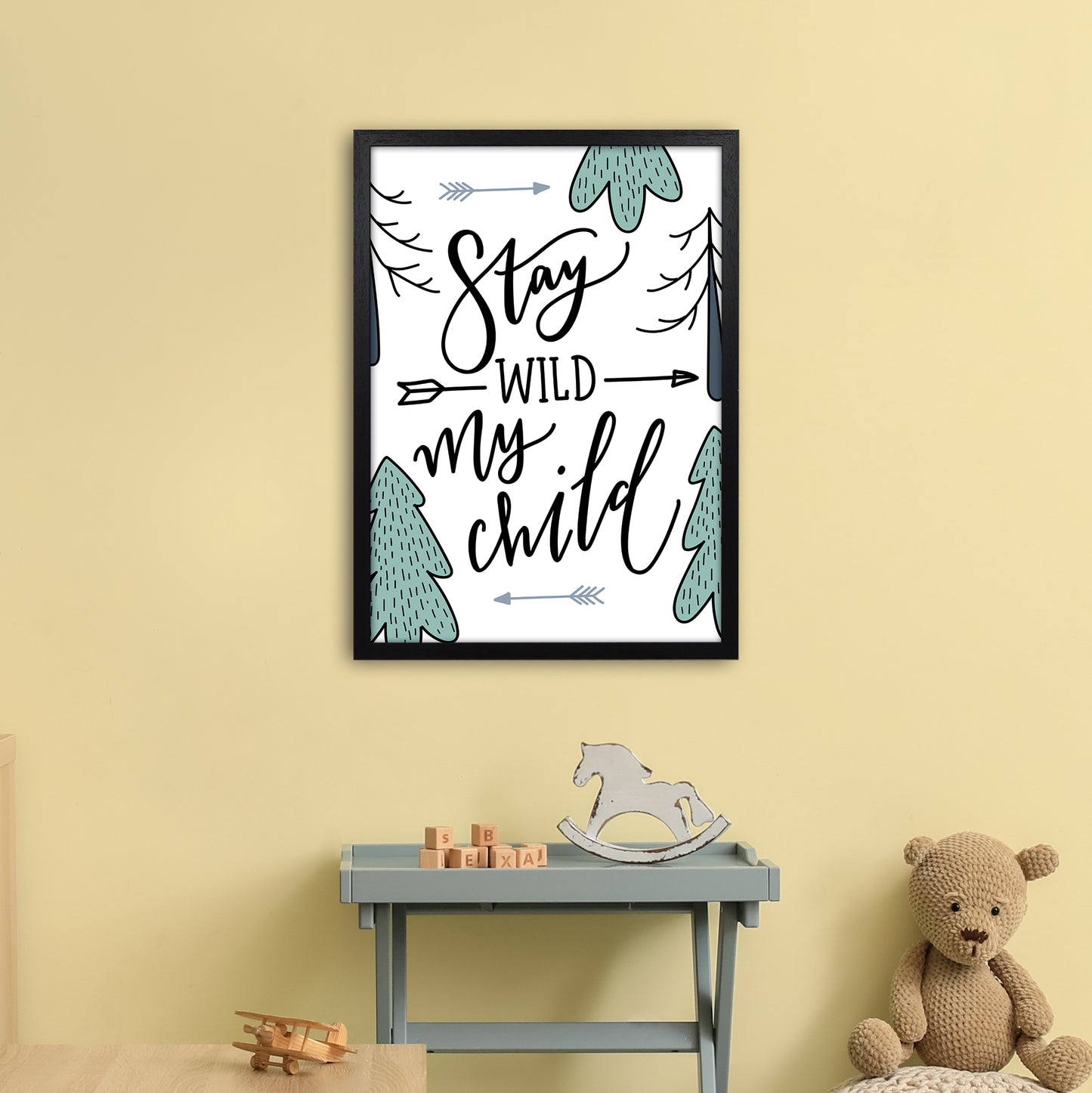 Stay Wild My Child Art Print by Pixy Paper A2 White Frame