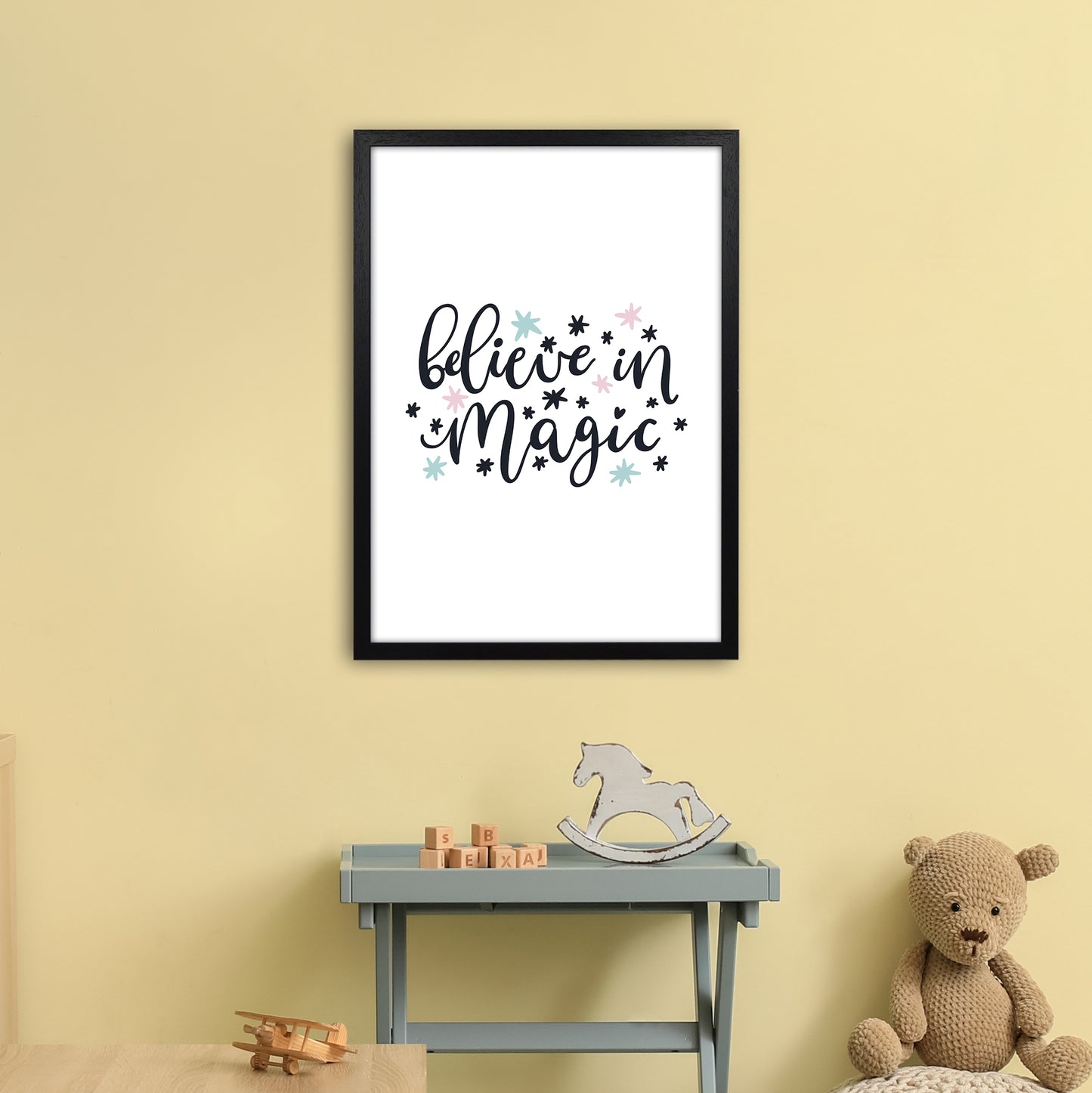 Believe In Magic Art Print by Pixy Paper A2 White Frame