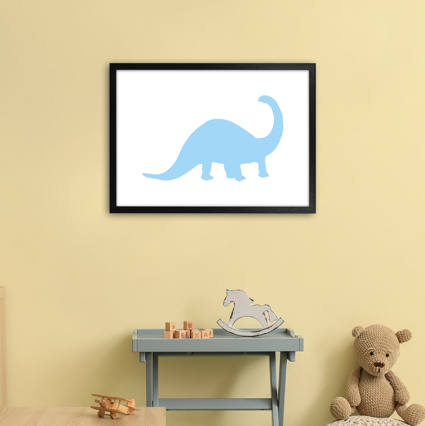 Sauro Light Blue Art Print by Pixy Paper A2 White Frame
