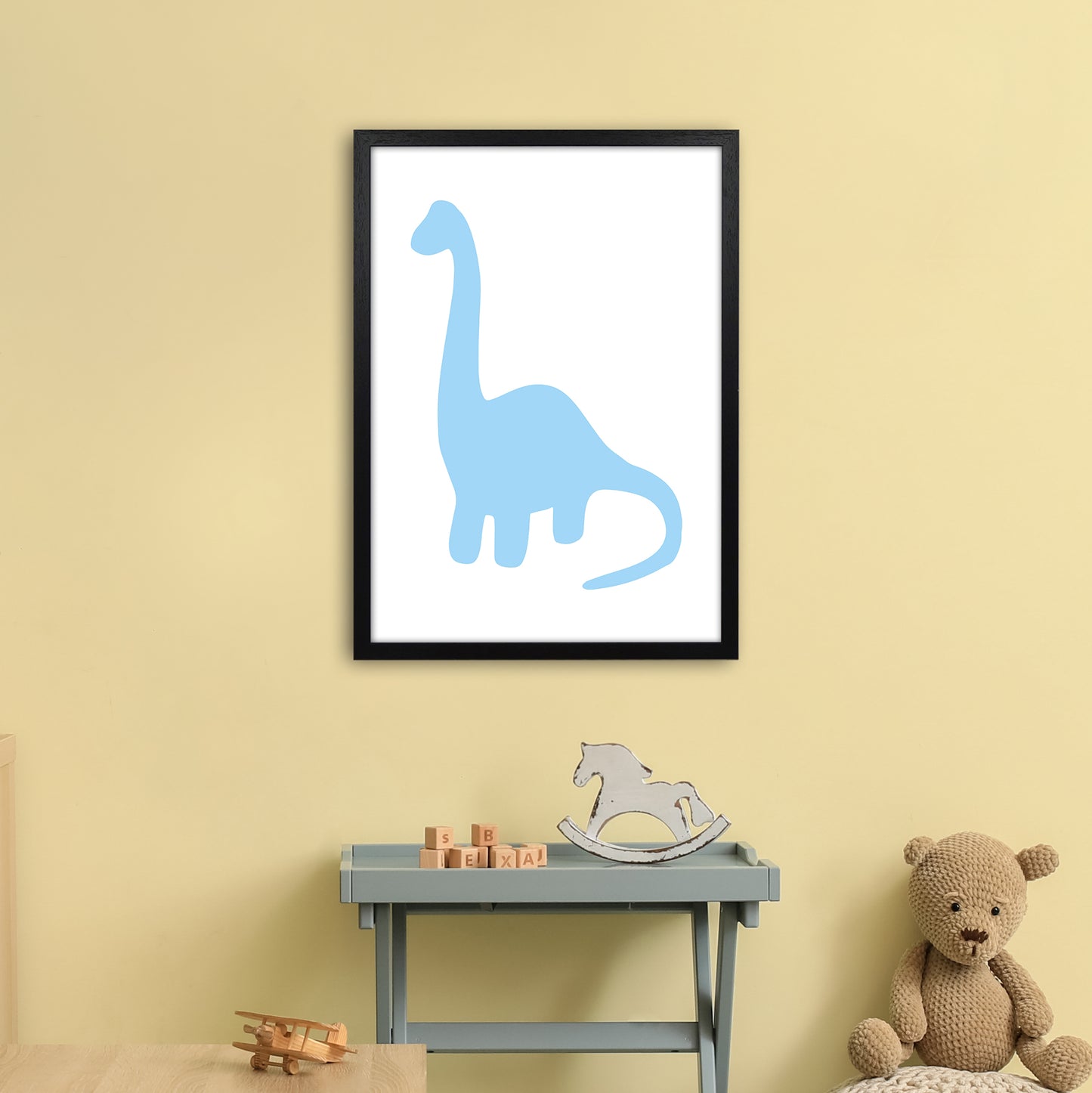 Brach Light Blue Art Print by Pixy Paper A2 White Frame