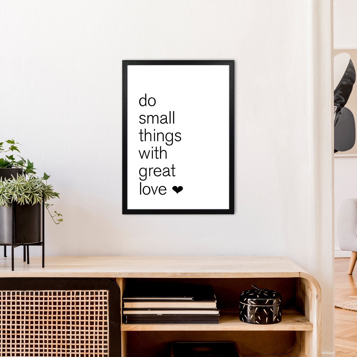 Do Small Things With Great Love Art Print by Pixy Paper A2 White Frame