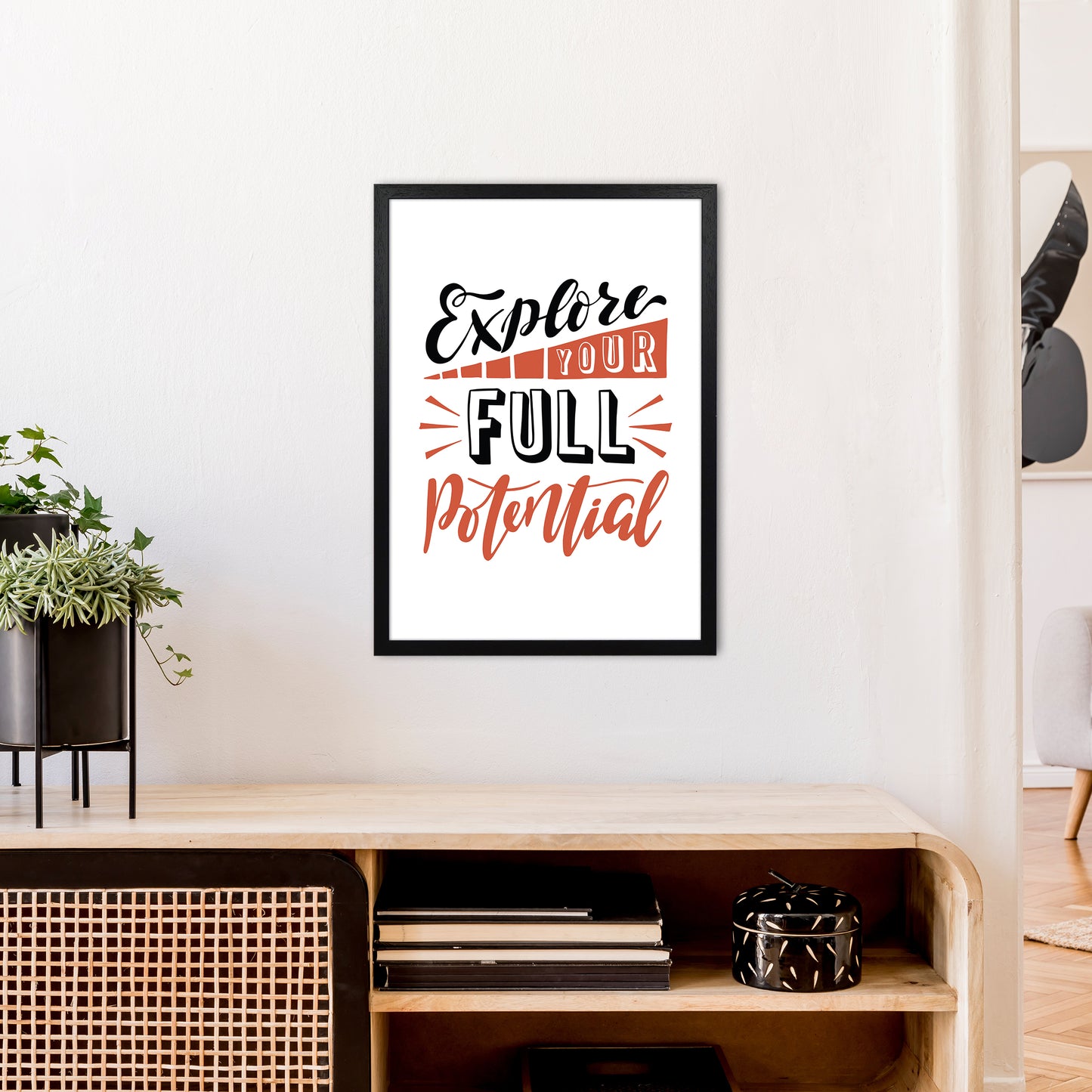 Explore Your Full Potential Art Print by Pixy Paper A2 White Frame