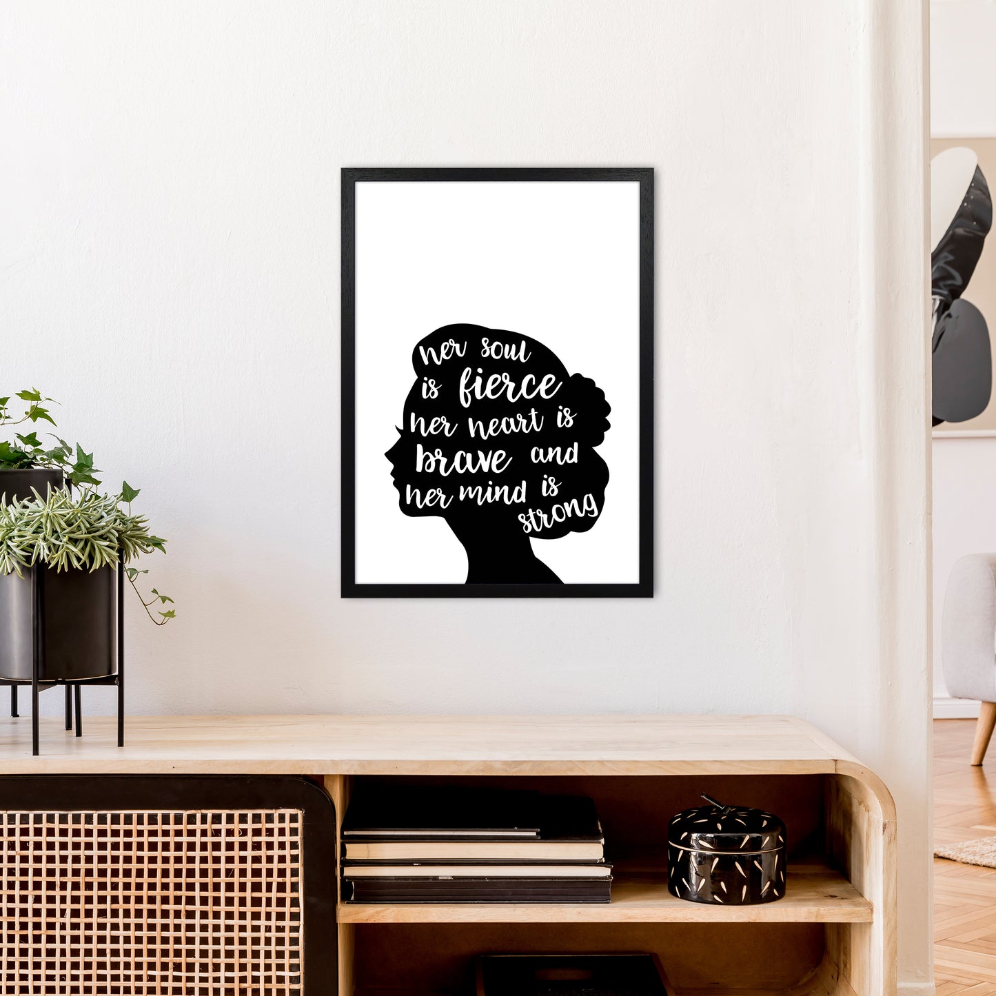 Her Soul Is Fierce White Art Print by Pixy Paper A2 White Frame