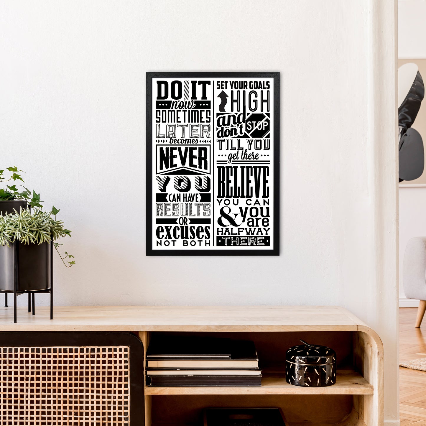 Do It Now Vintage Art Print by Pixy Paper A2 White Frame