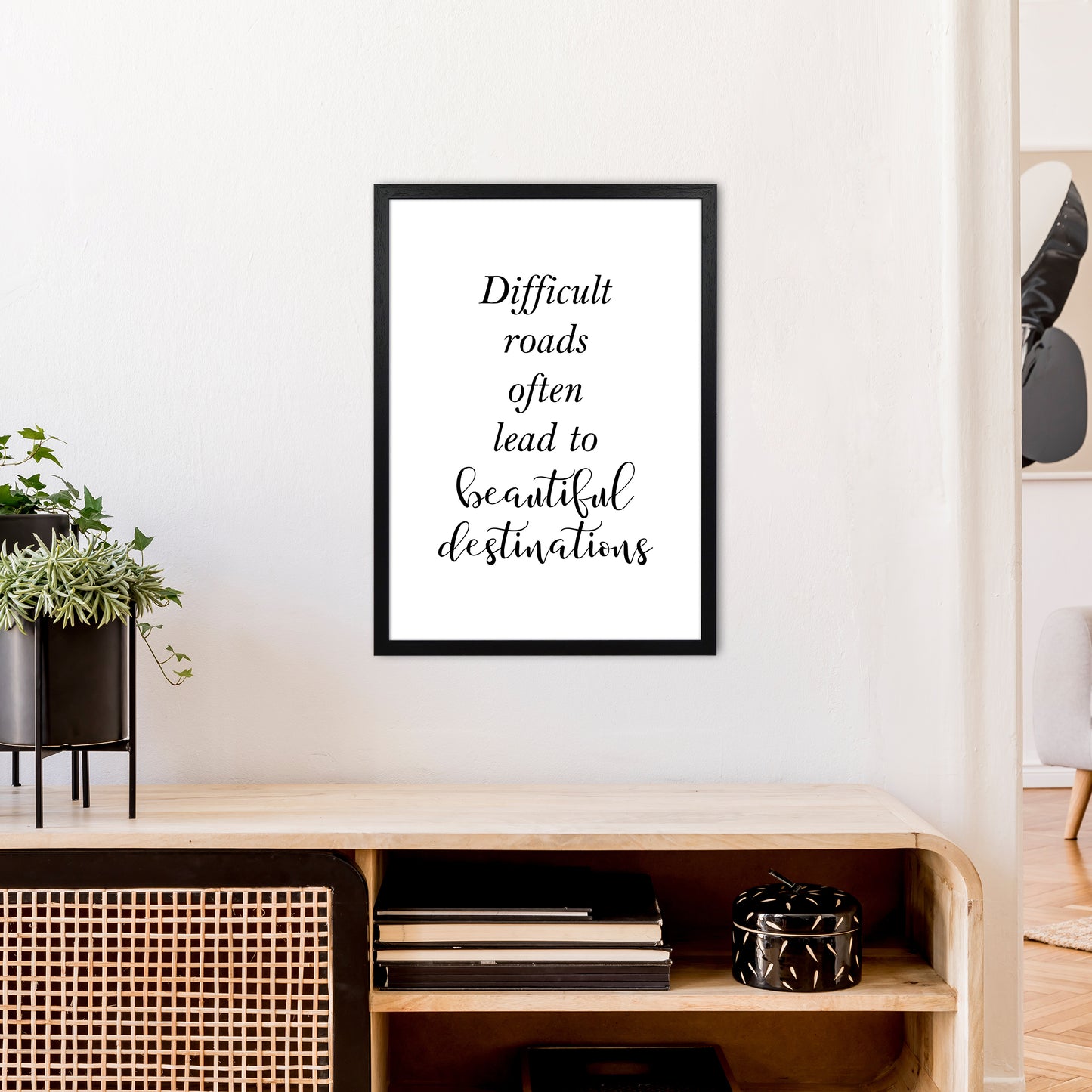 Difficult Roads Art Print by Pixy Paper A2 White Frame