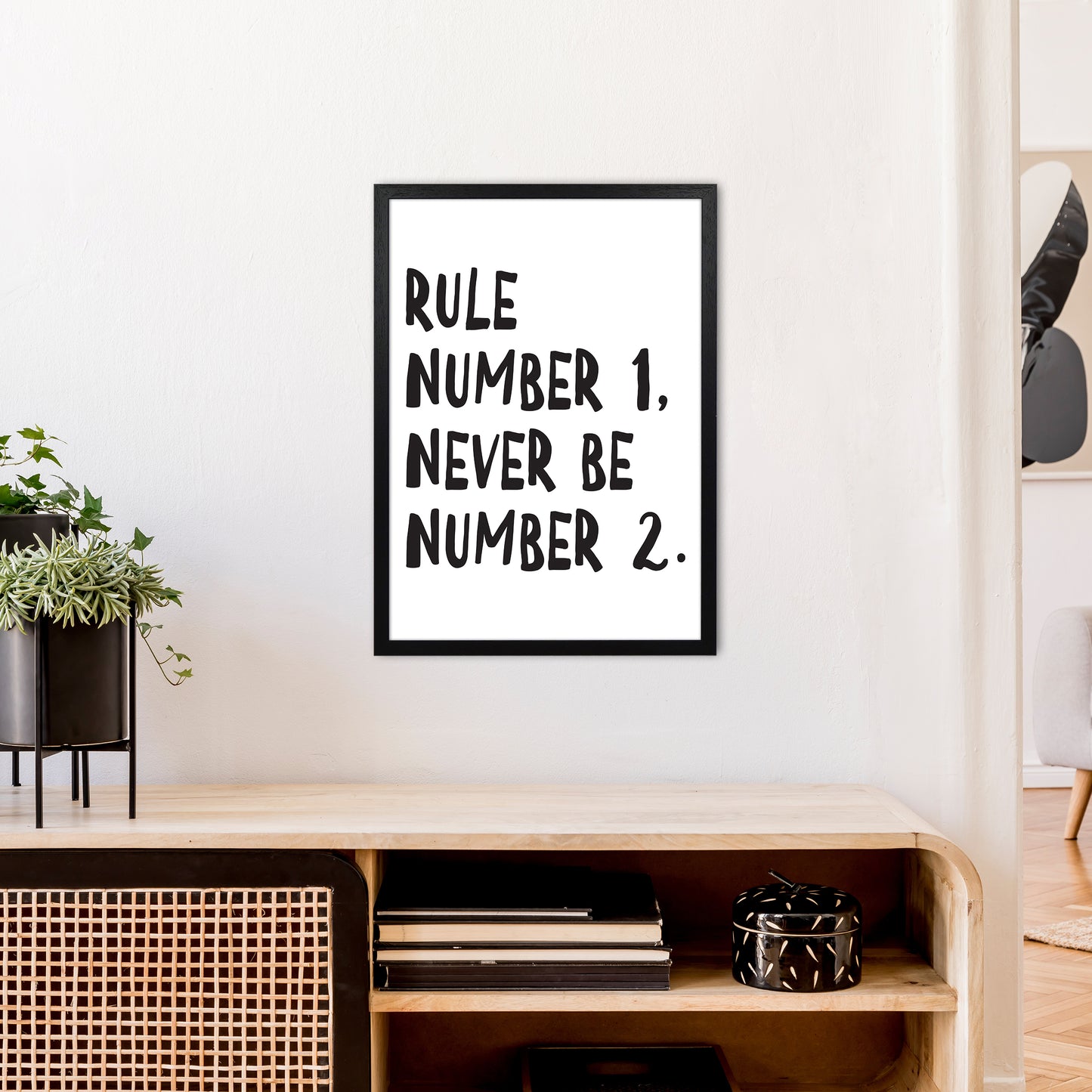 Rule Number One Art Print by Pixy Paper A2 White Frame