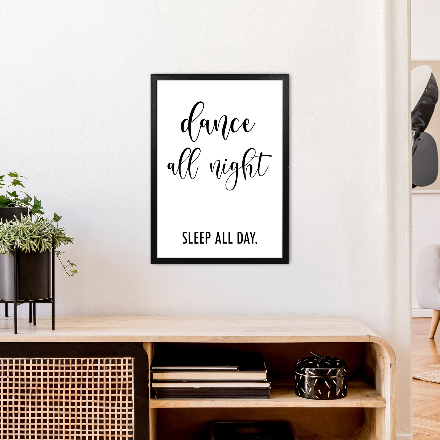 Dance All Night Art Print by Pixy Paper A2 White Frame