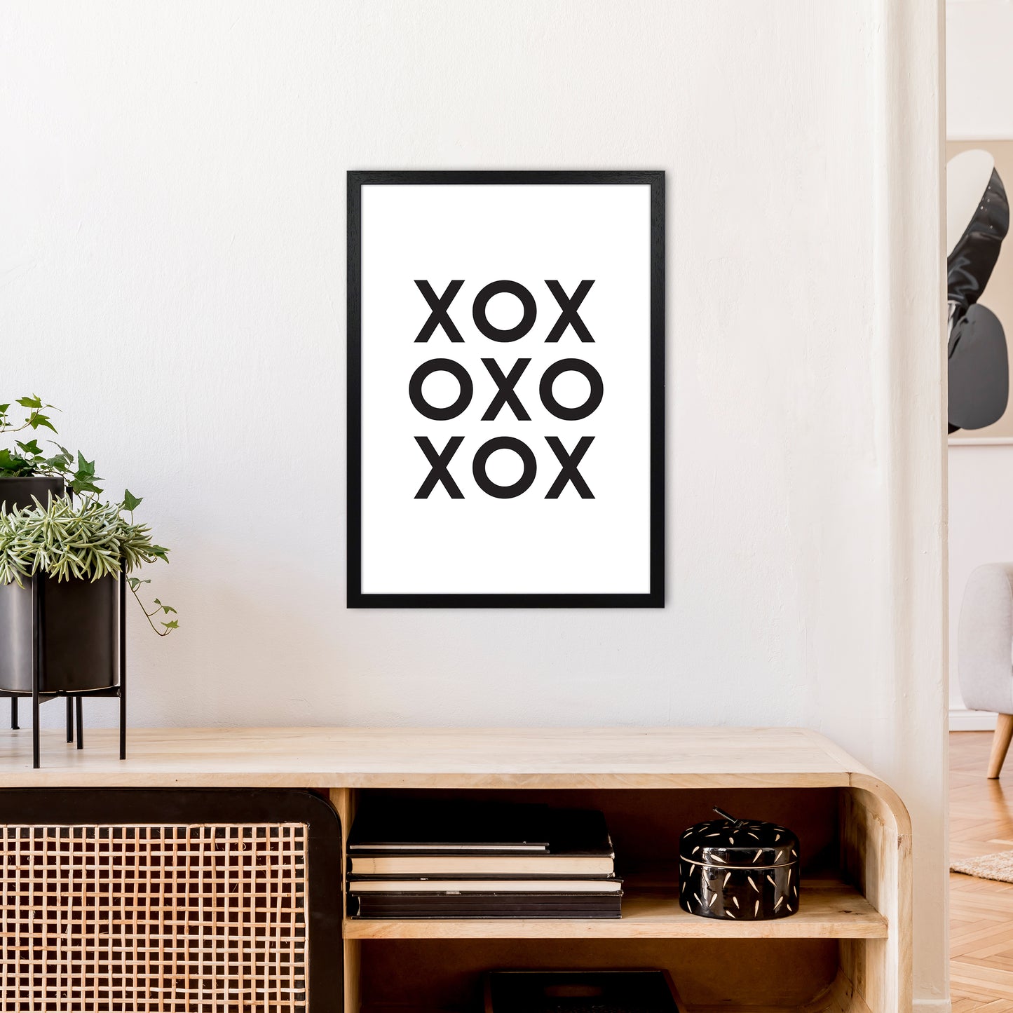 Xox Art Print by Pixy Paper A2 White Frame