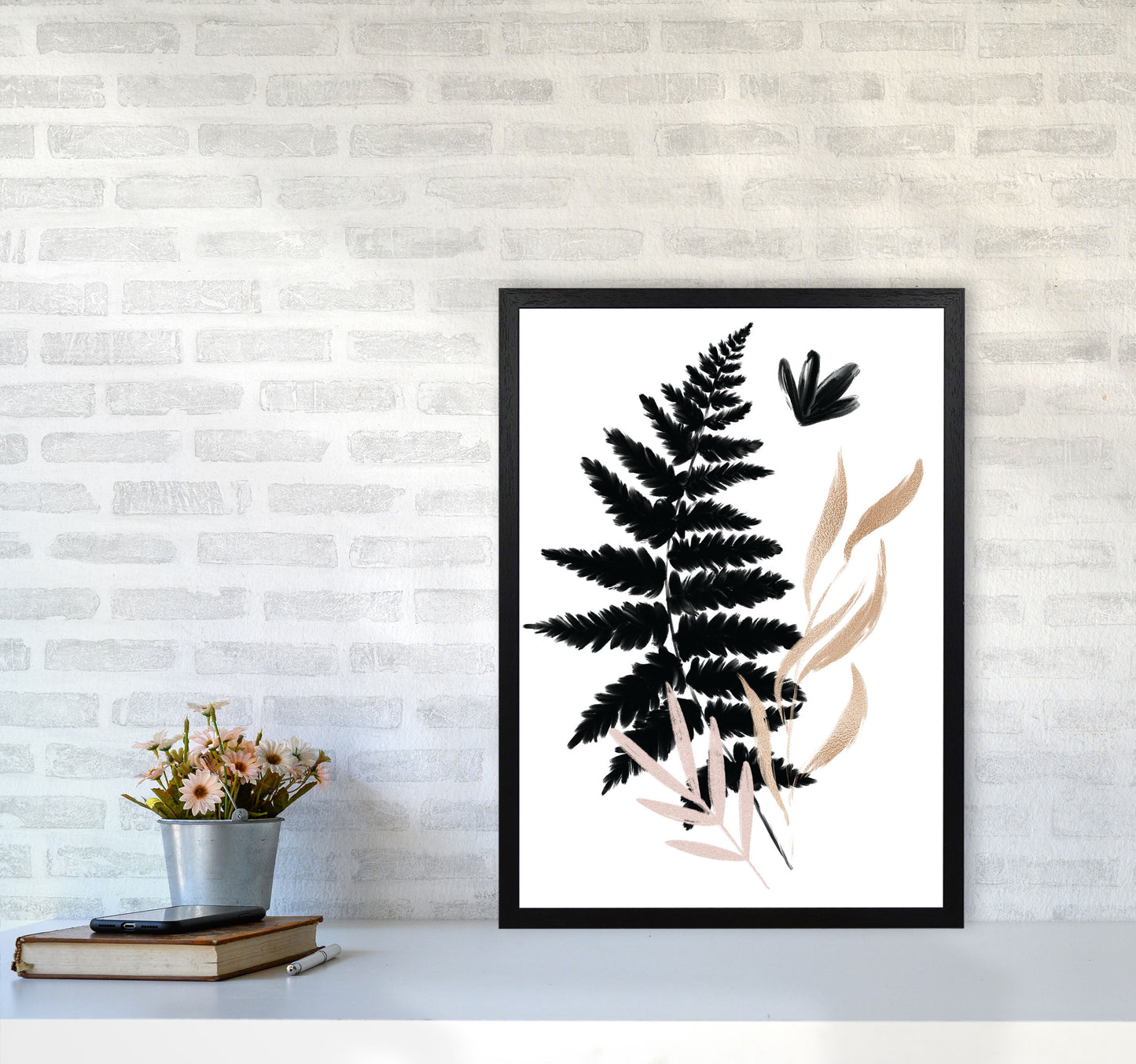 Delicate Floral 07 Art Print by Pixy Paper A2 White Frame