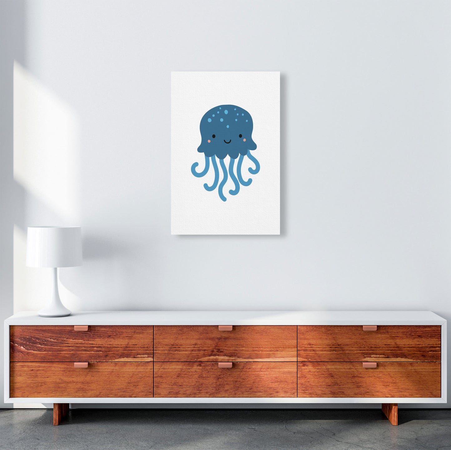 Children's Animals, Jellyfish Modern Print A2 Canvas