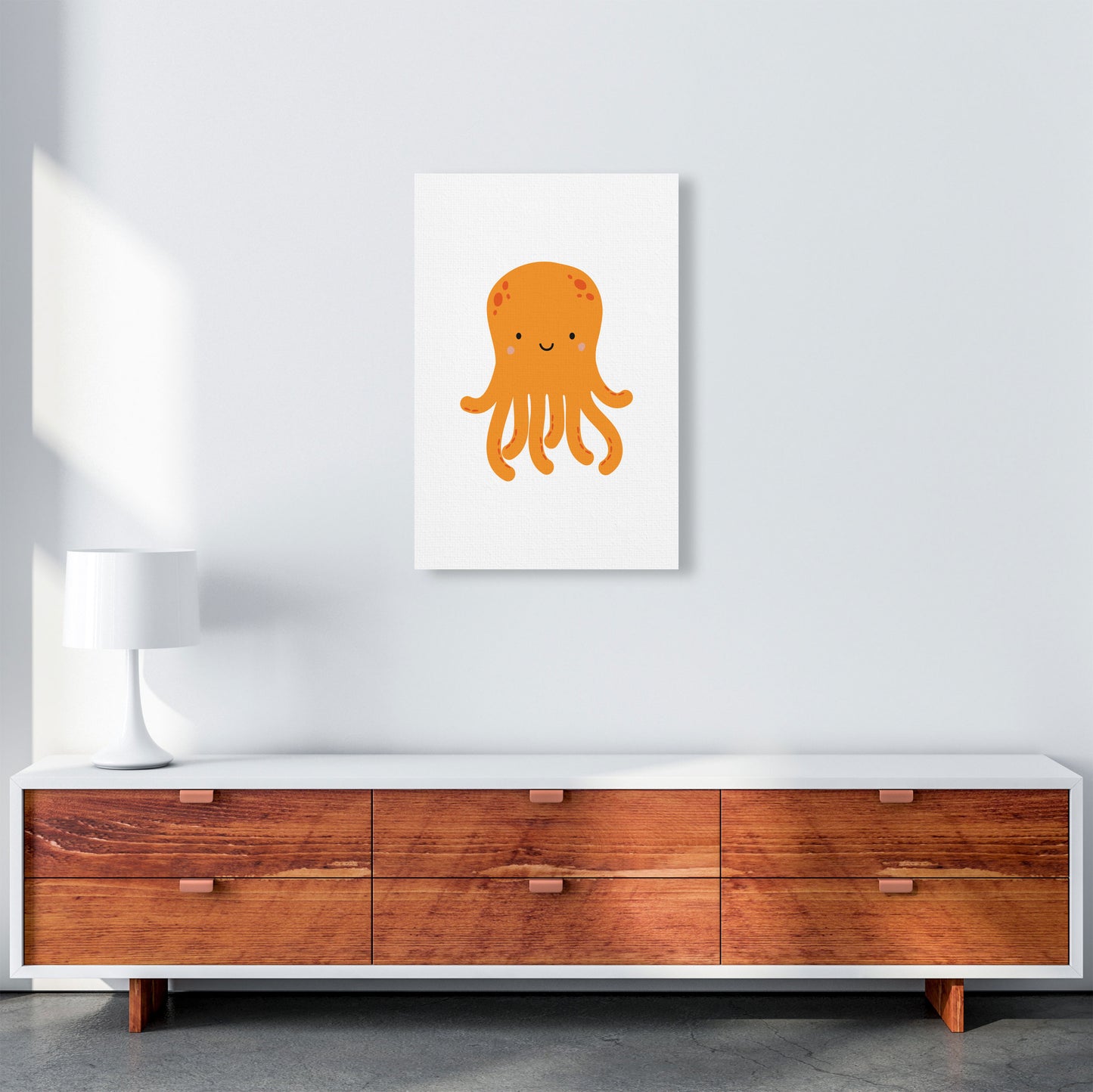 Children's Animals, Octopus Modern Print A2 Canvas