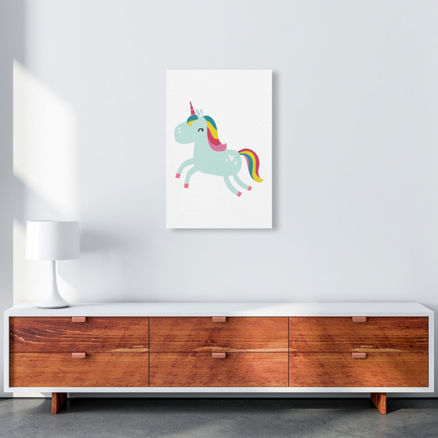 Children's Animals, Unicorn Modern Print A2 Canvas