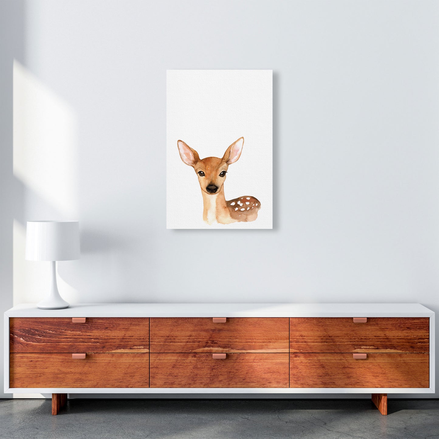 Forest Friends, Cute Deer Modern Print Animal Art Print A2 Canvas