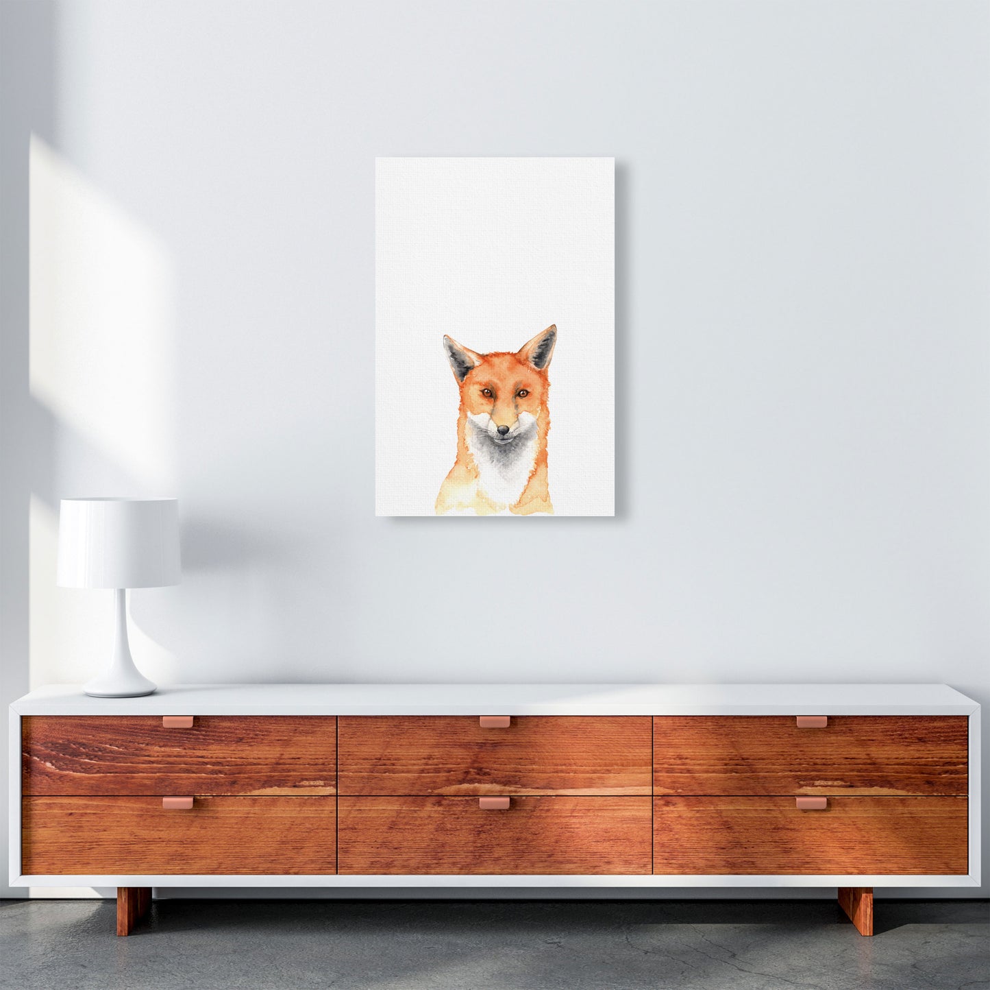 Forest Friends, Fox Modern Print Animal Art Print A2 Canvas