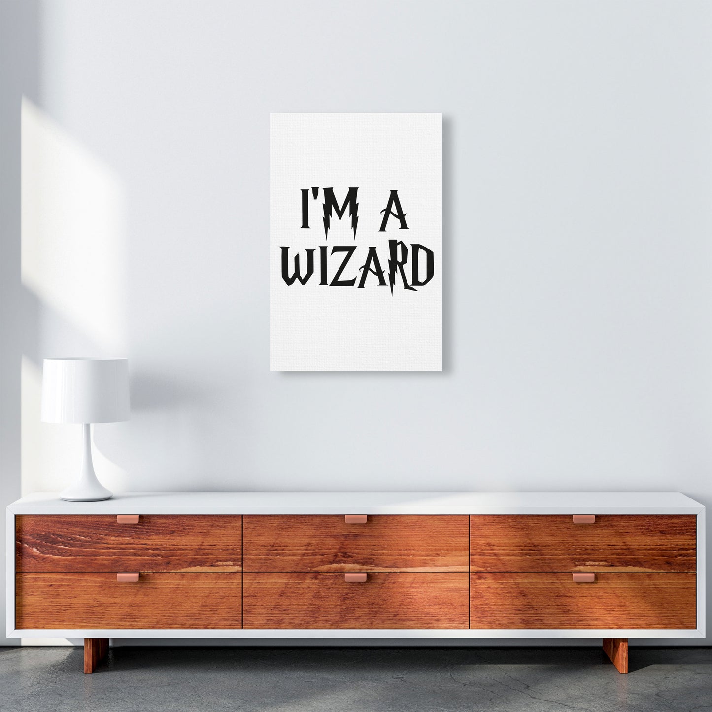 I'm A Wizard Framed Typography Wall Art Print A2 Canvas