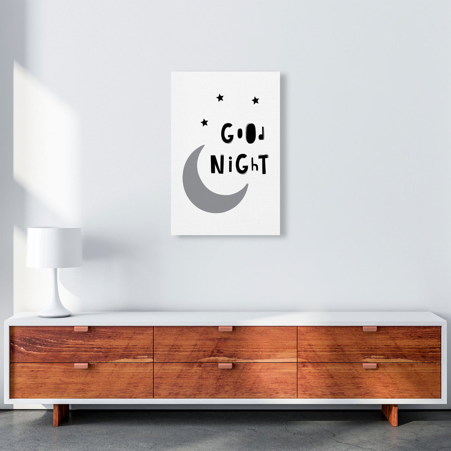 Good Night Moon Framed Nursey Wall Art Print A2 Canvas