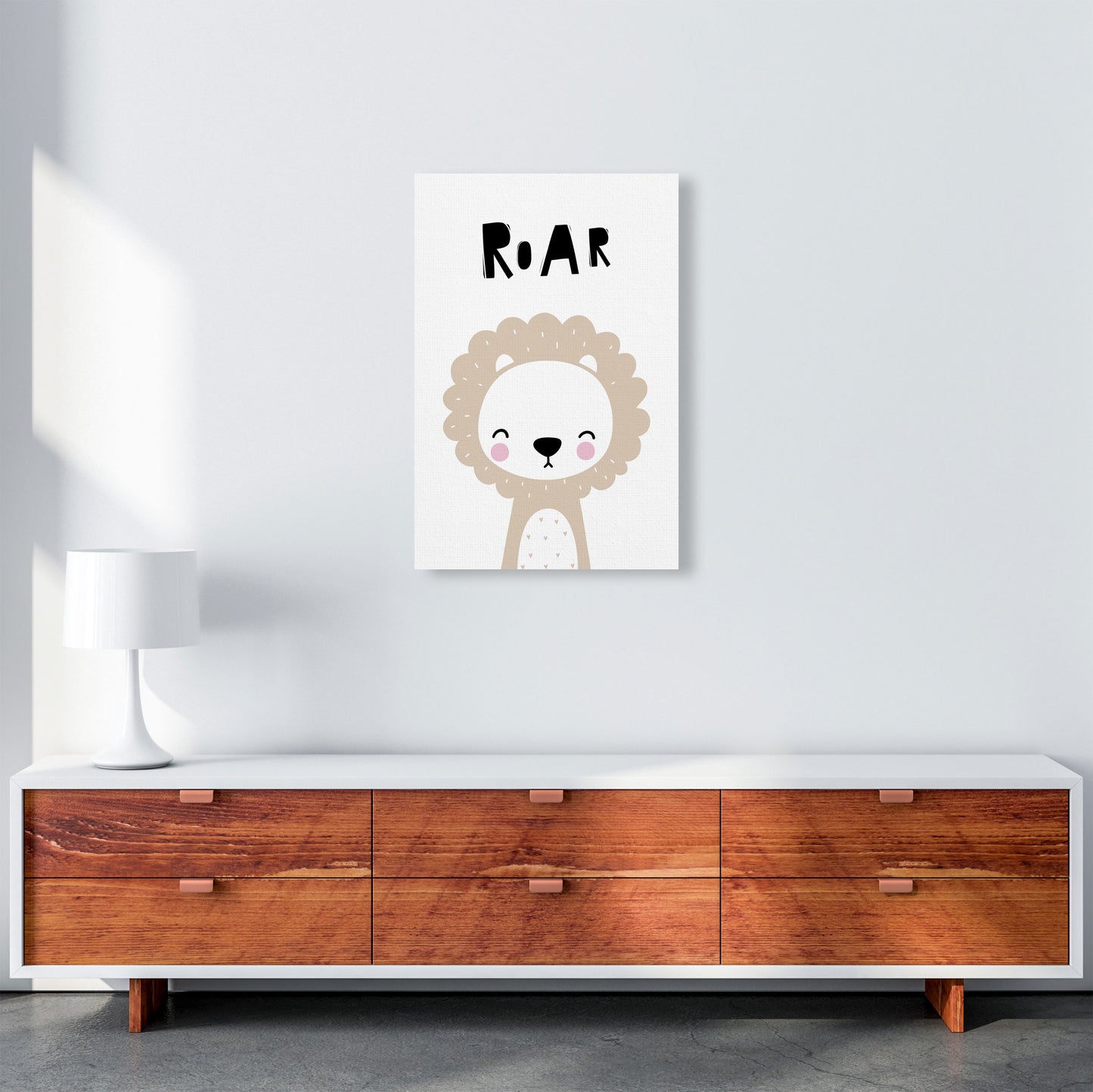 Lion Roar Modern Print Animal Art Print A2 Canvas