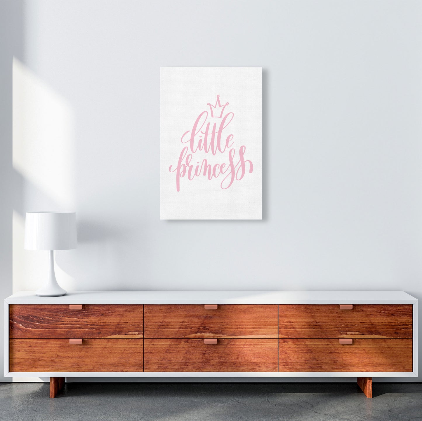 Little Princess Pink Framed Nursey Wall Art Print A2 Canvas