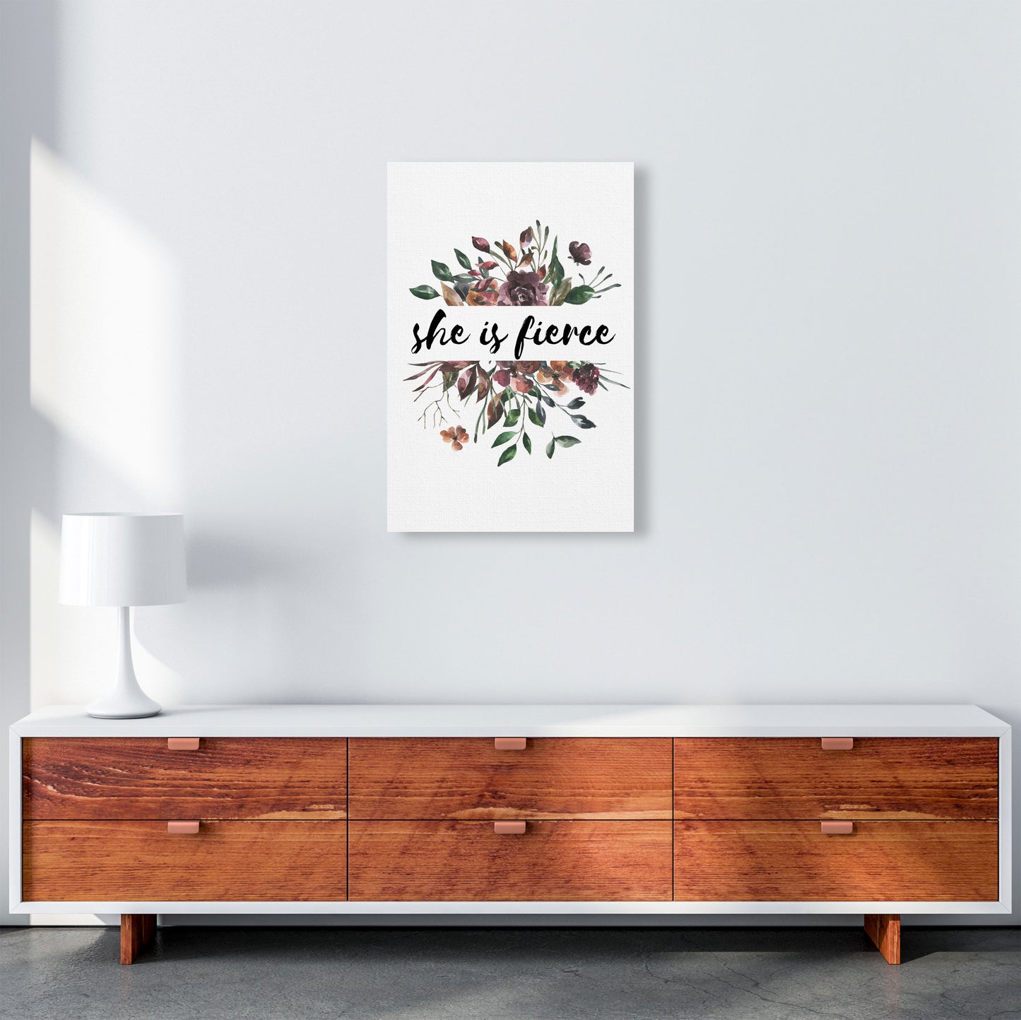 She Is Fierce Mixed Floral Modern Print A2 Canvas