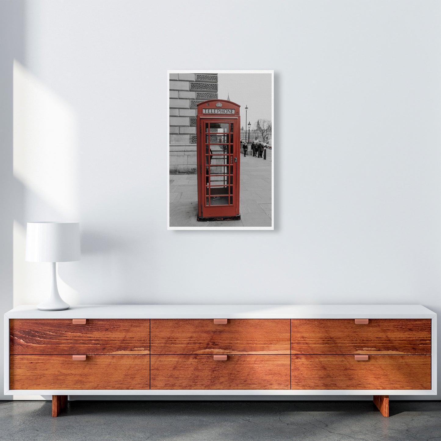 London Red Phonebox Modern Print A2 Canvas