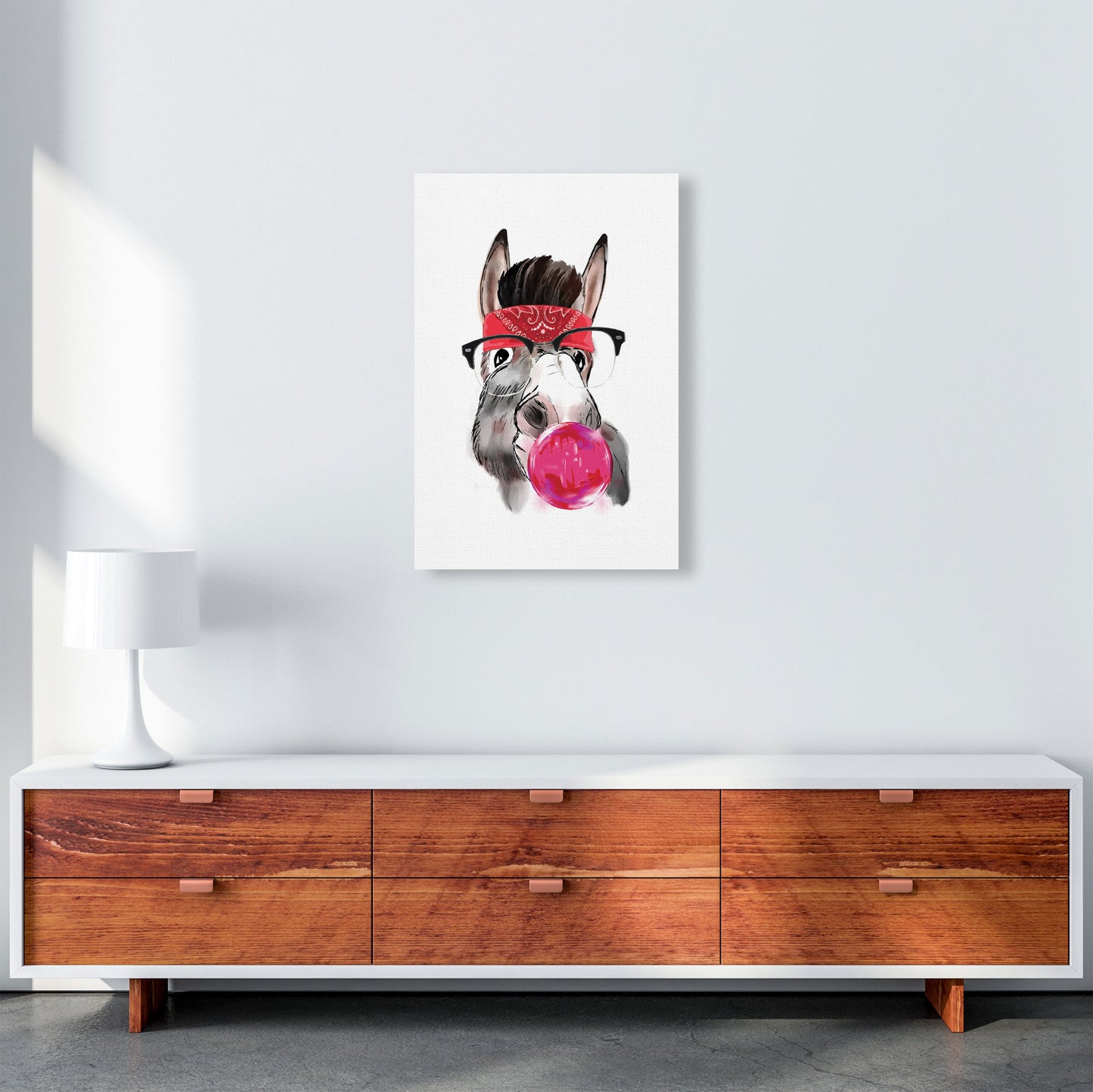 Gangster Donkey Modern Print Animal Art Print A2 Canvas