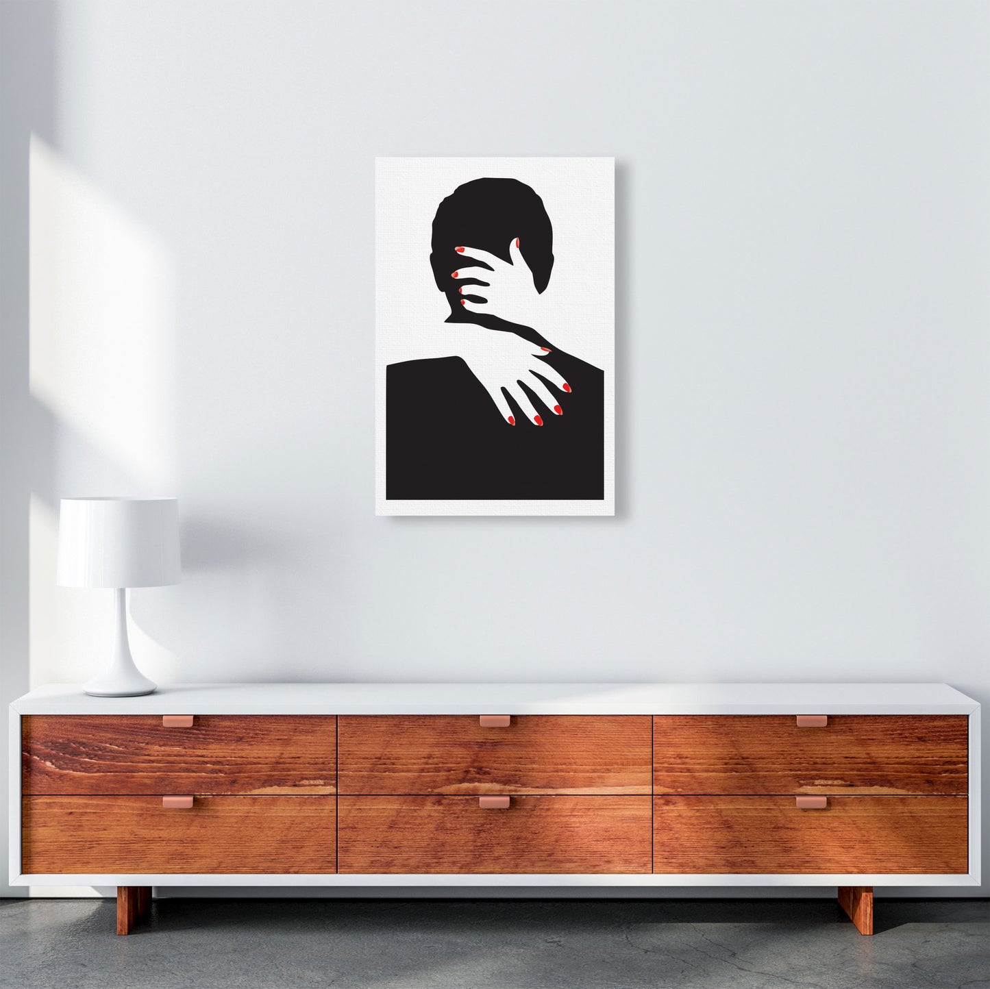 Abstract Man And Hands Modern Print A2 Canvas