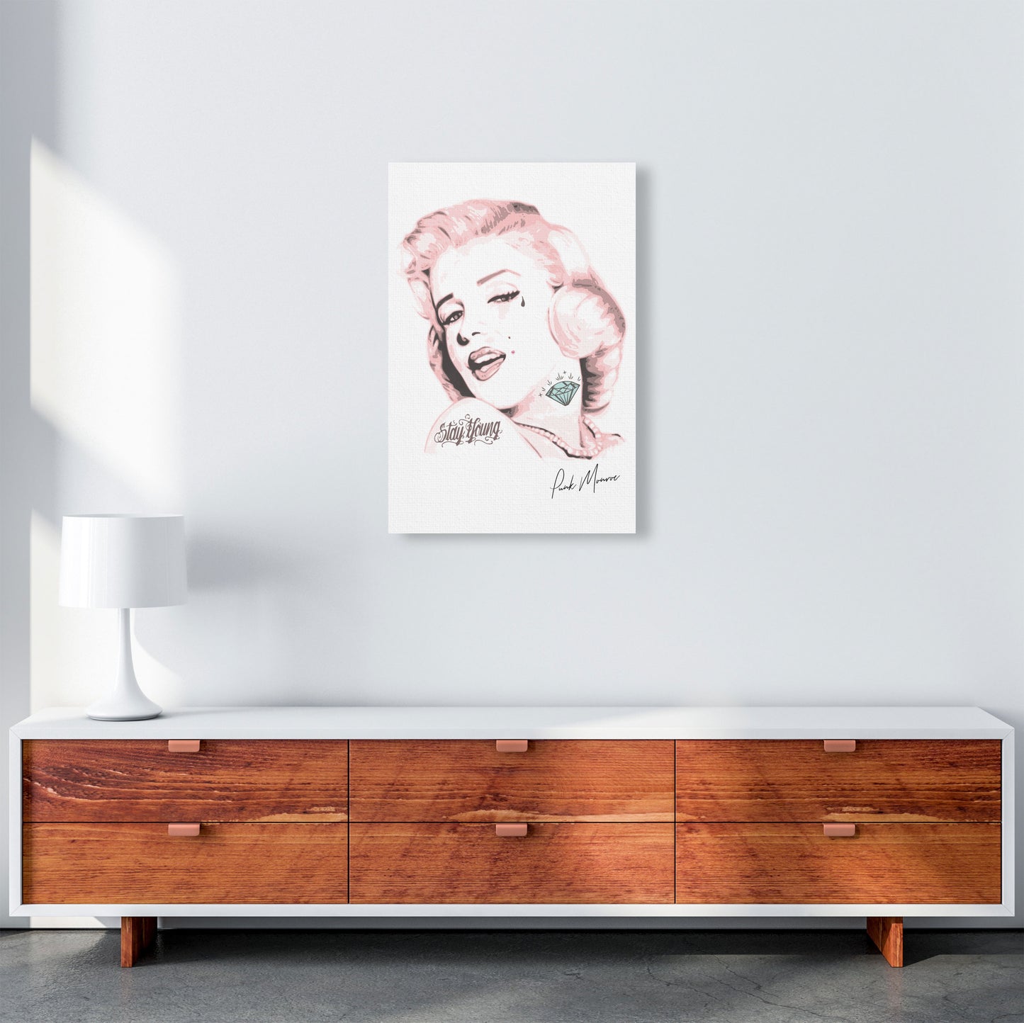 Pink Punk Monroe Modern Print A2 Canvas