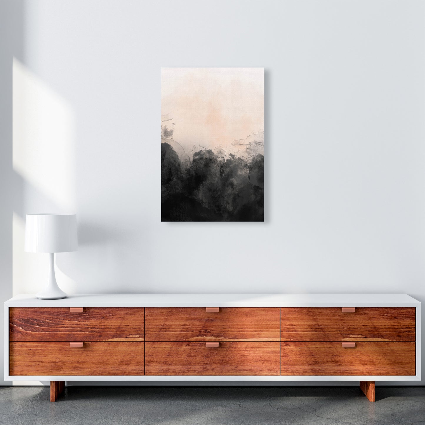 Nude And Black Watercolour 3 Art Print by Pixy Paper A2 Canvas
