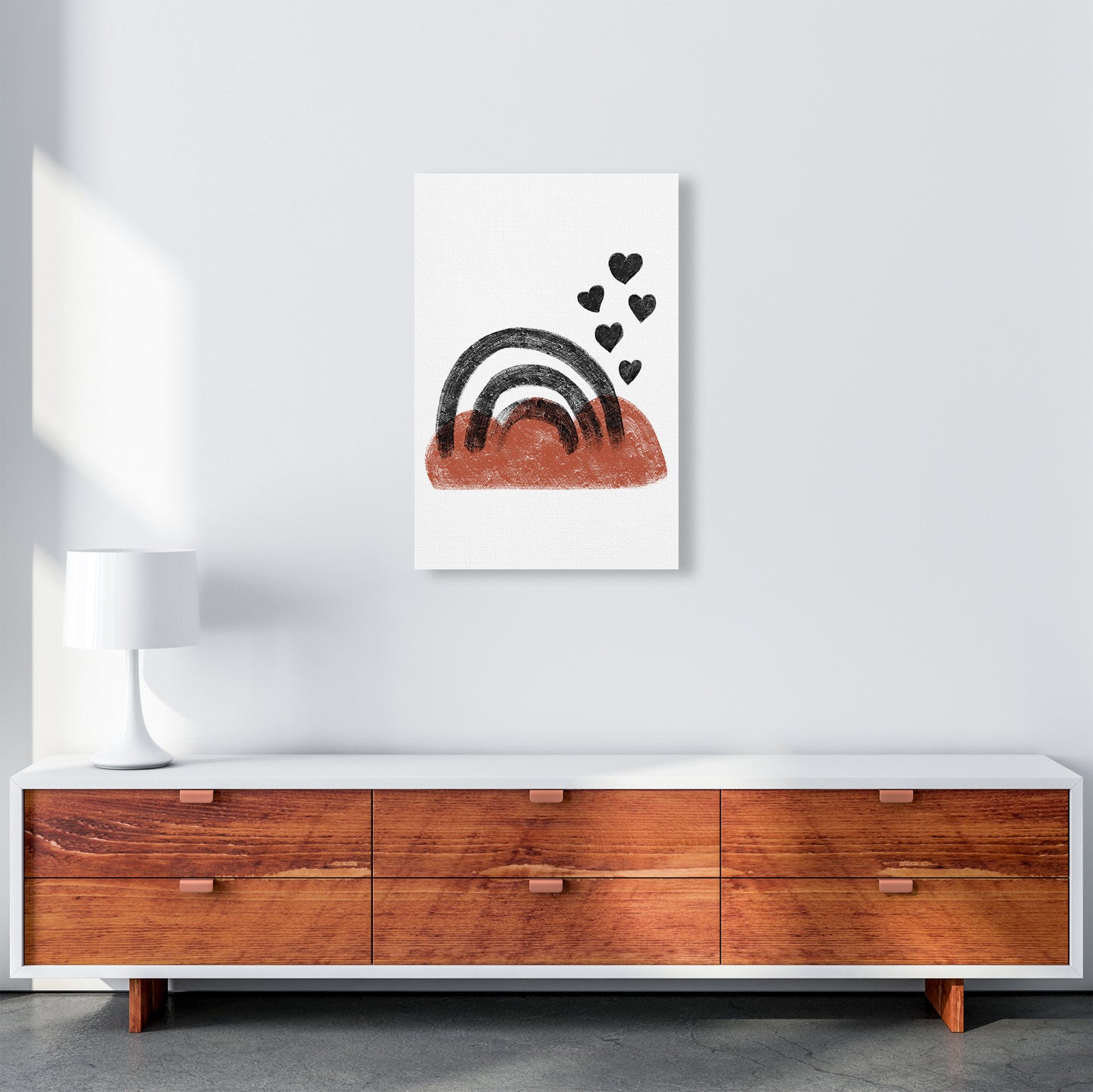 Dalia Chalk Black Rainbow Art Print by Pixy Paper A2 Canvas