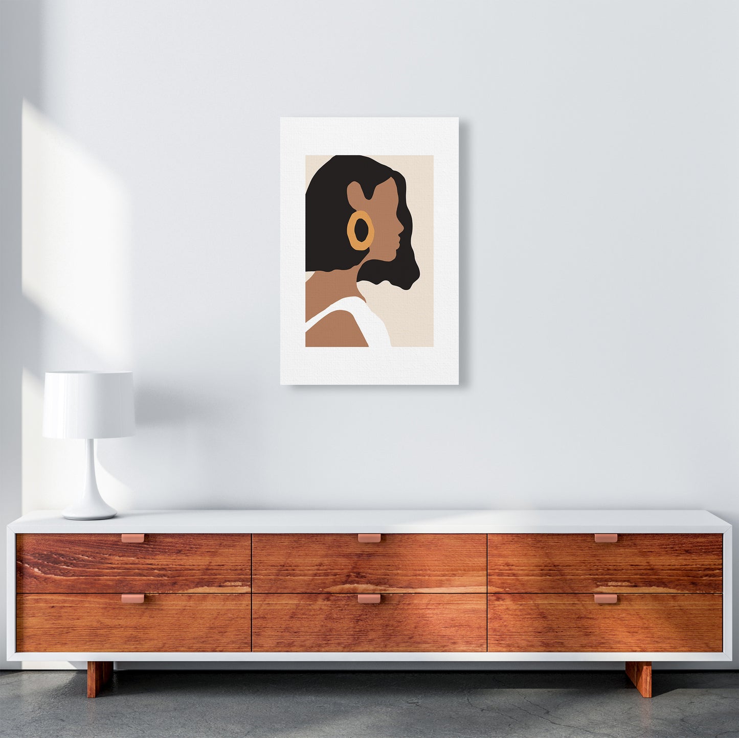 Mica Girl With Earring N6 Art Print by Pixy Paper A2 Canvas