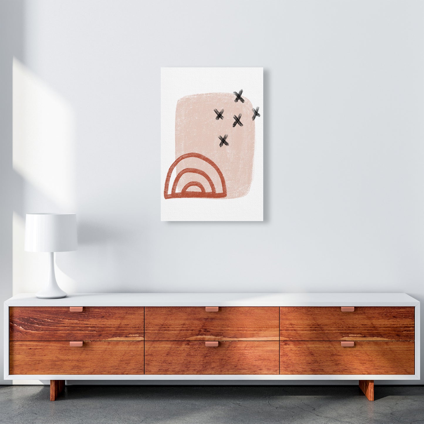 Dalia Chalk Red Rainbow Art Print by Pixy Paper A2 Canvas